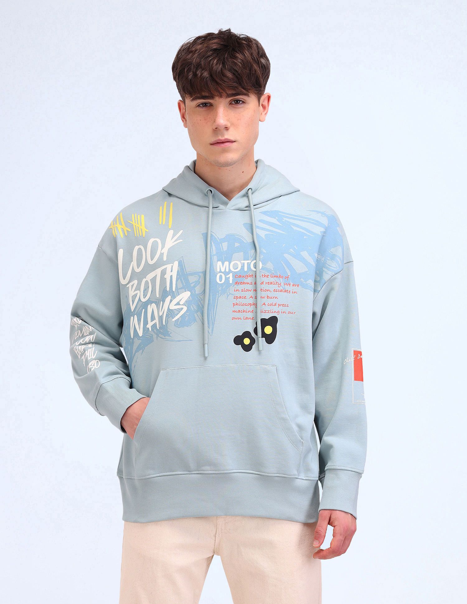 flying machine Men Full Sleeve Graphic Print Hooded Sweatshirt-picture-11