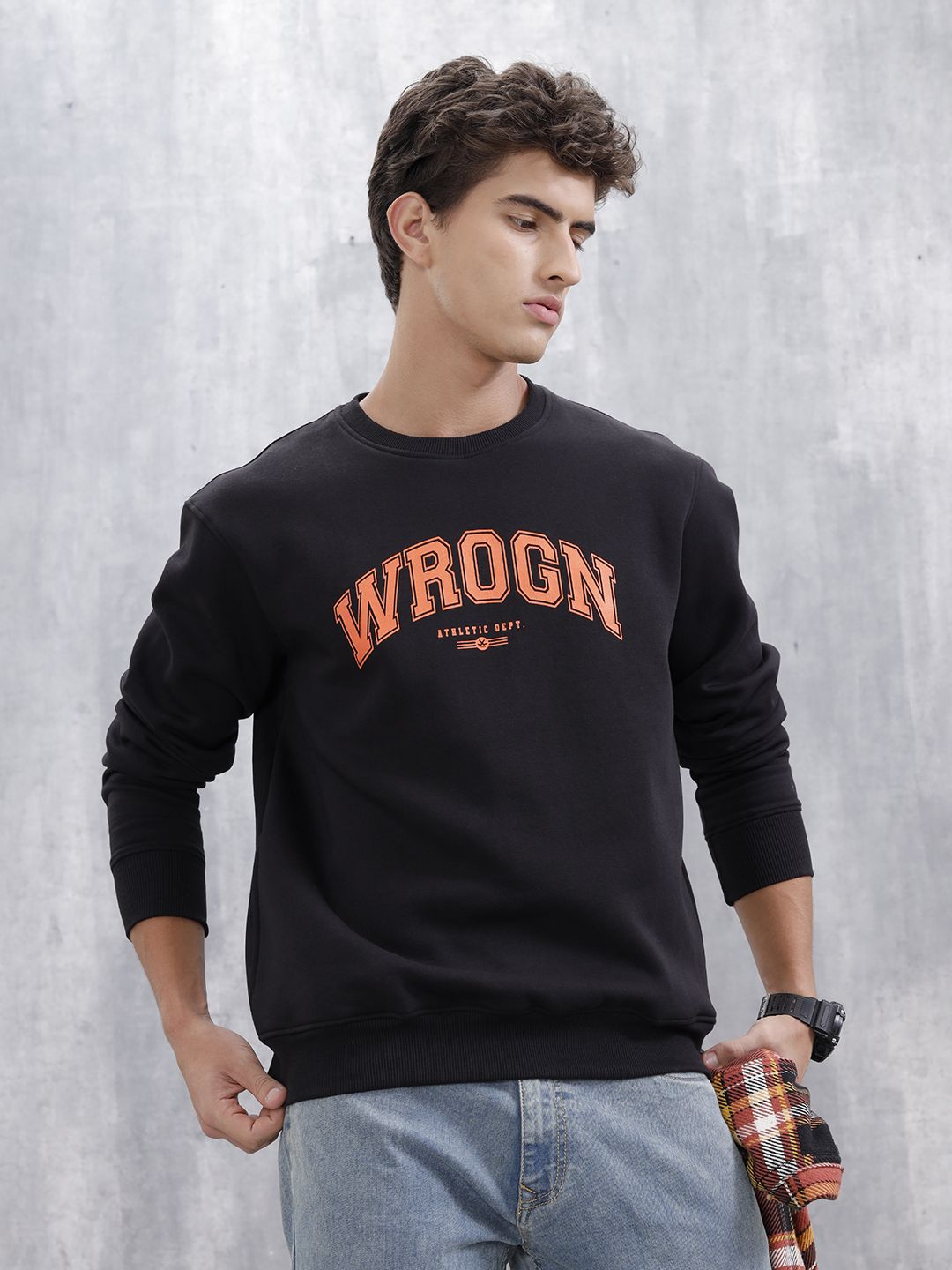 wrogn Men Full Sleeve Solid Sweatshirt-picture-33