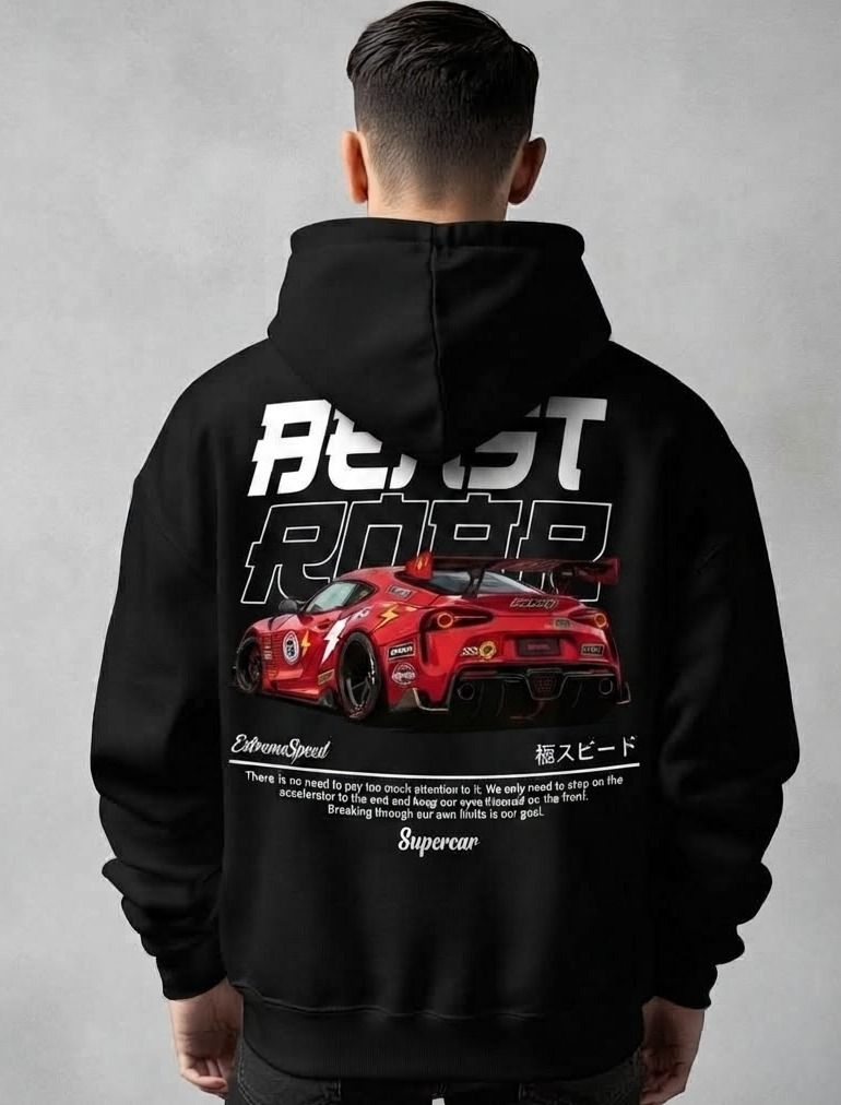 urvcreation Men Full Sleeve Graphic Print Reversible Hooded Sweatshirt-picture-10