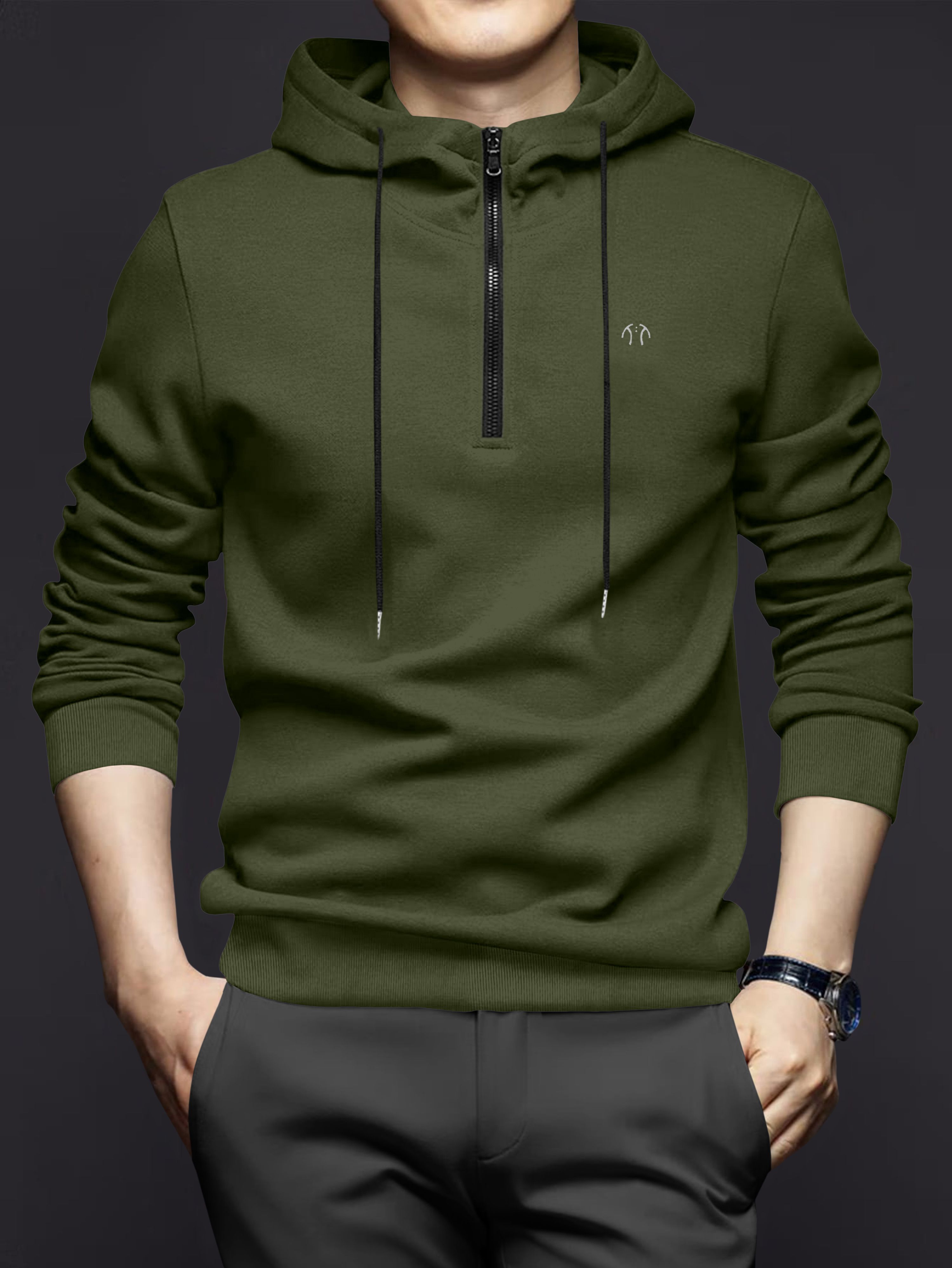 triptee Men Full Sleeve Solid Hooded Sweatshirt-picture-10
