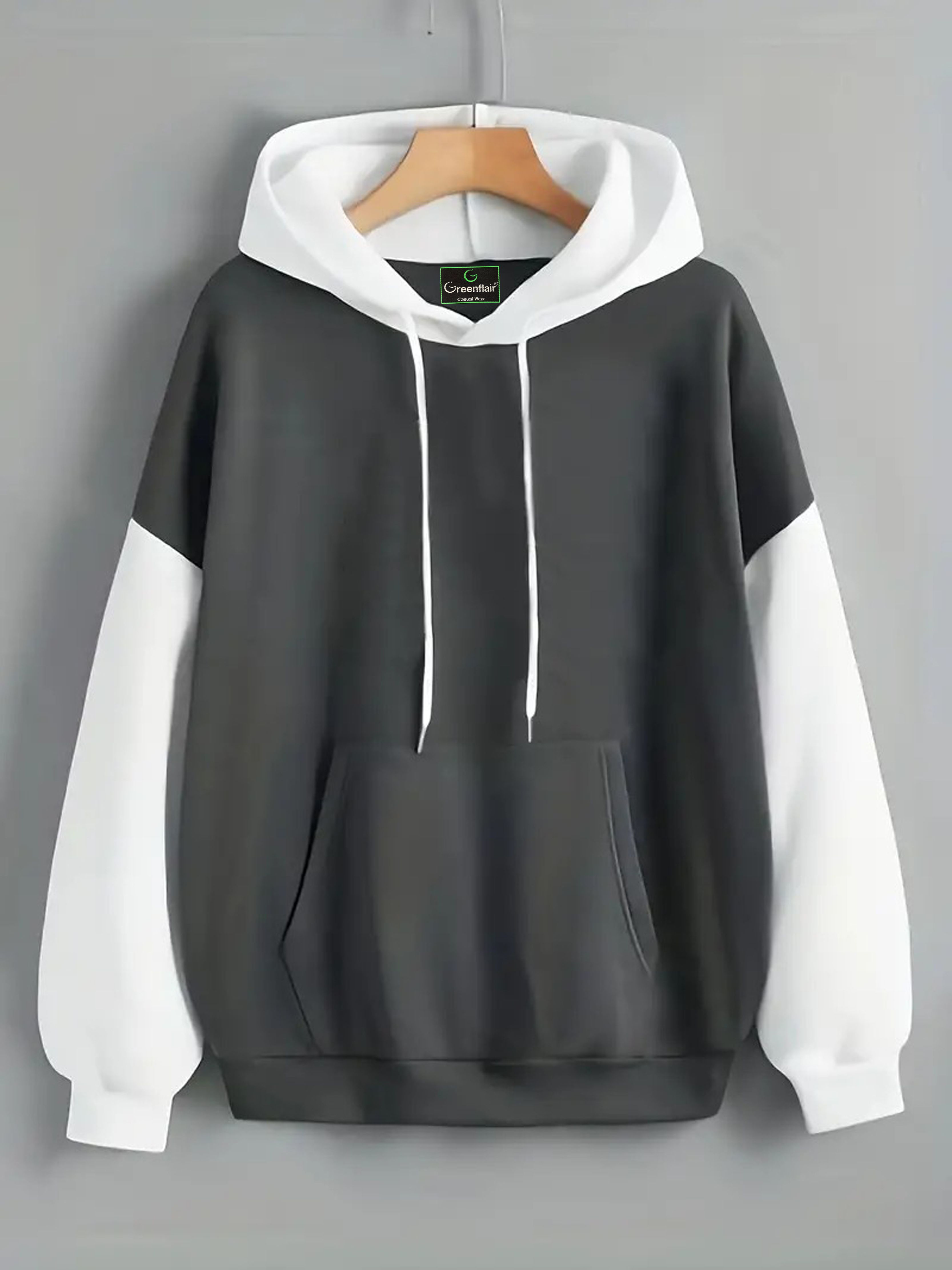 Men Full Sleeve Solid Hooded Sweatshirt-image-5