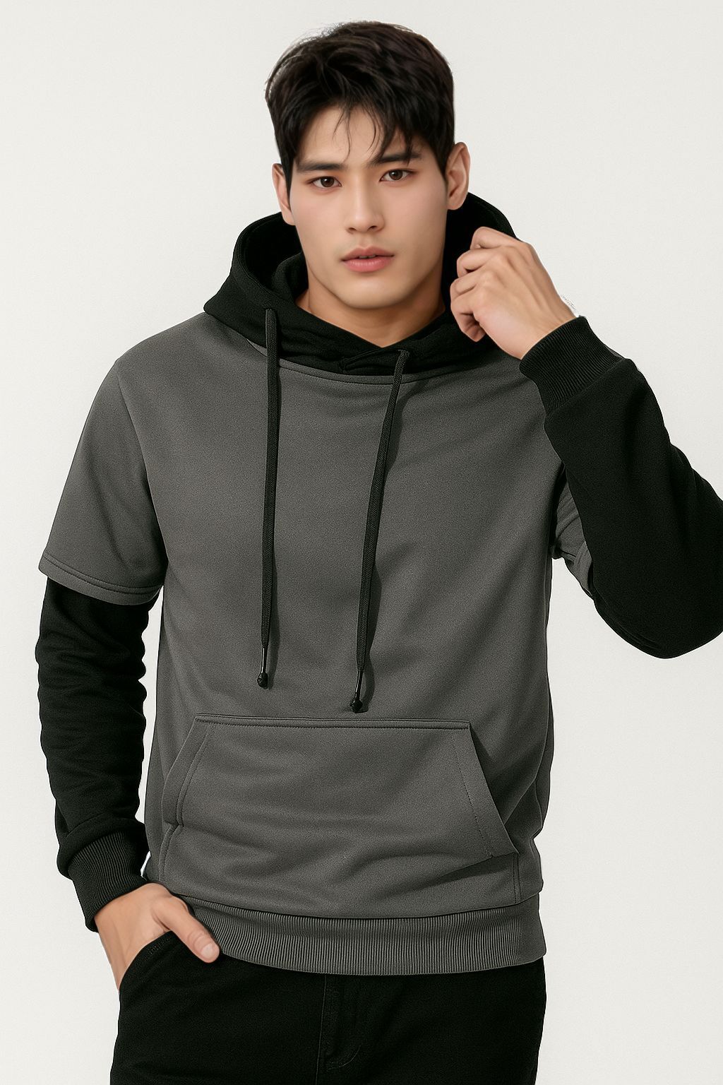 trendstalk Men Full Sleeve Solid Hooded Sweatshirt-picture-12