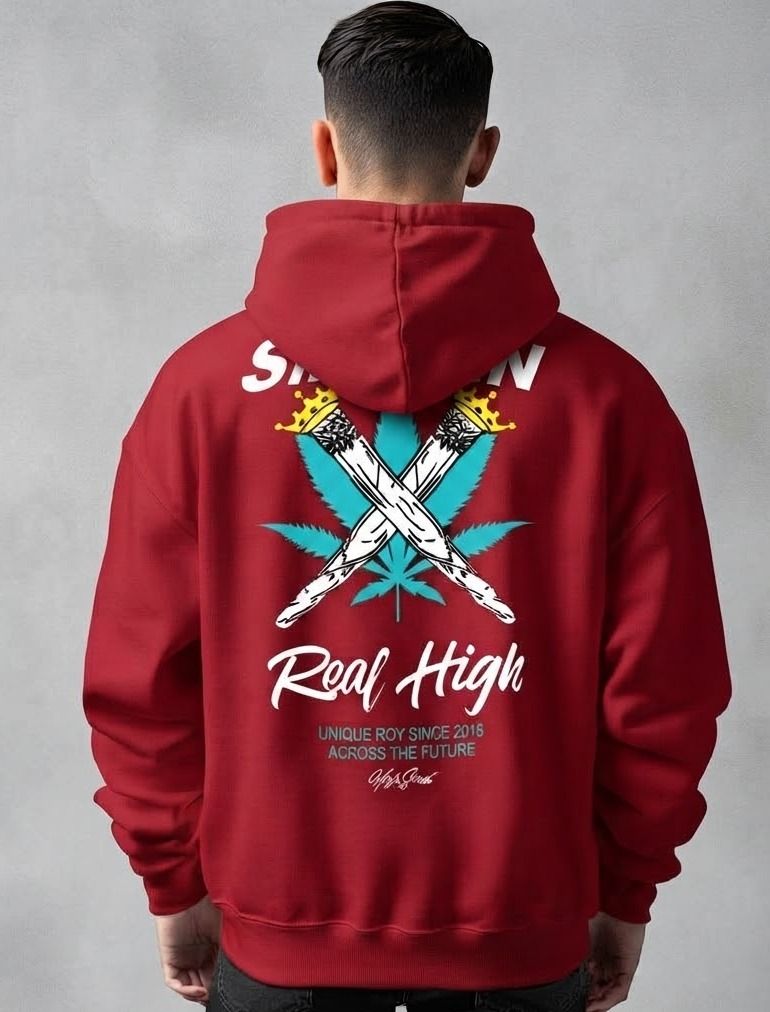 urvcreation Men Full Sleeve Graphic Print Reversible Hooded Sweatshirt-picture-13