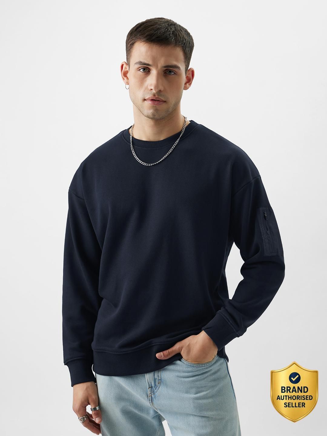 the souled store Men Full Sleeve Solid Sweatshirt-picture-12