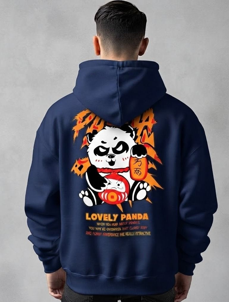 urvcreation Men Full Sleeve Graphic Print Reversible Hooded Sweatshirt-picture-17