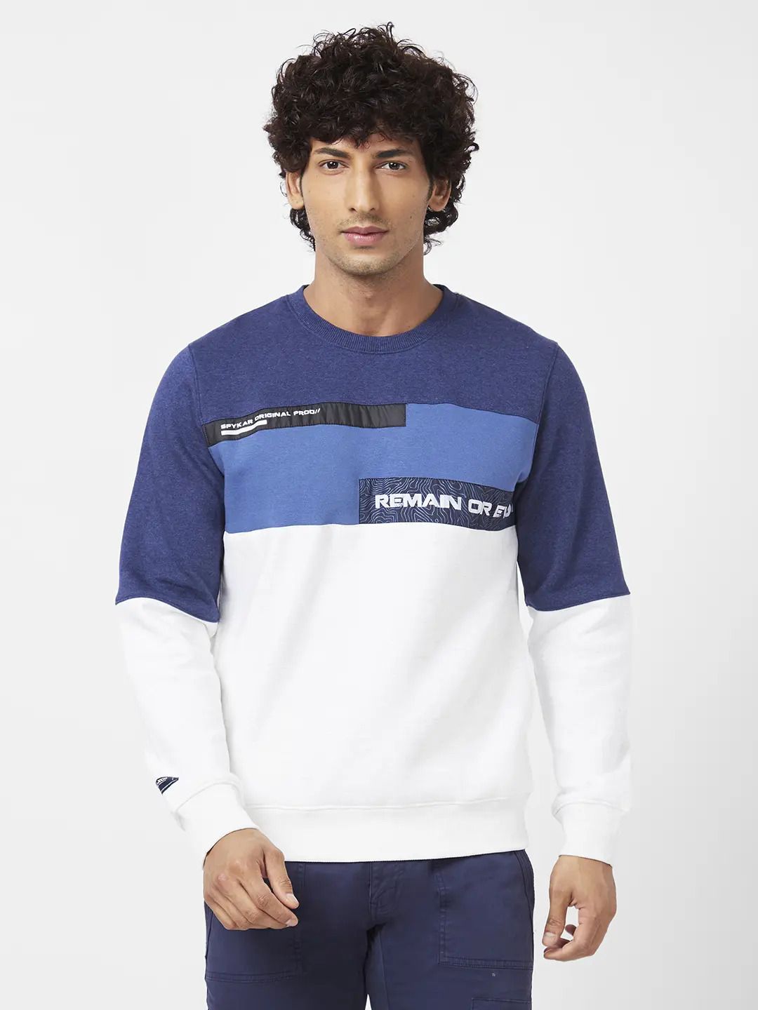 spykar Men Full Sleeve Color Block Sweatshirt-picture-12