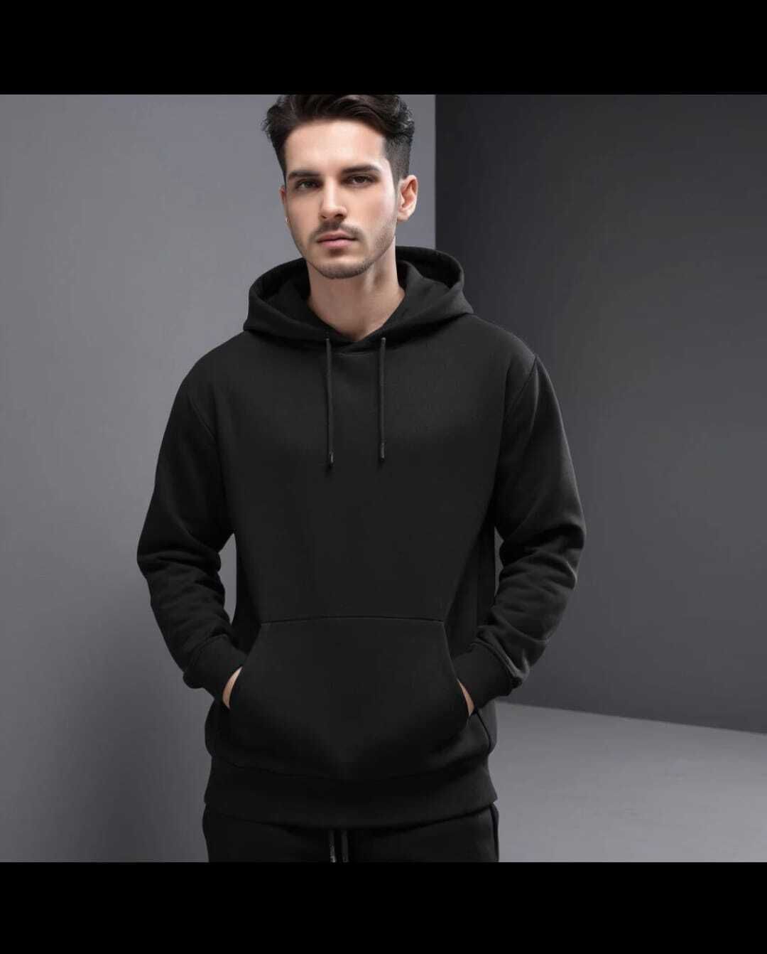 ramzox Men Full Sleeve Solid Hooded Sweatshirt-picture-13