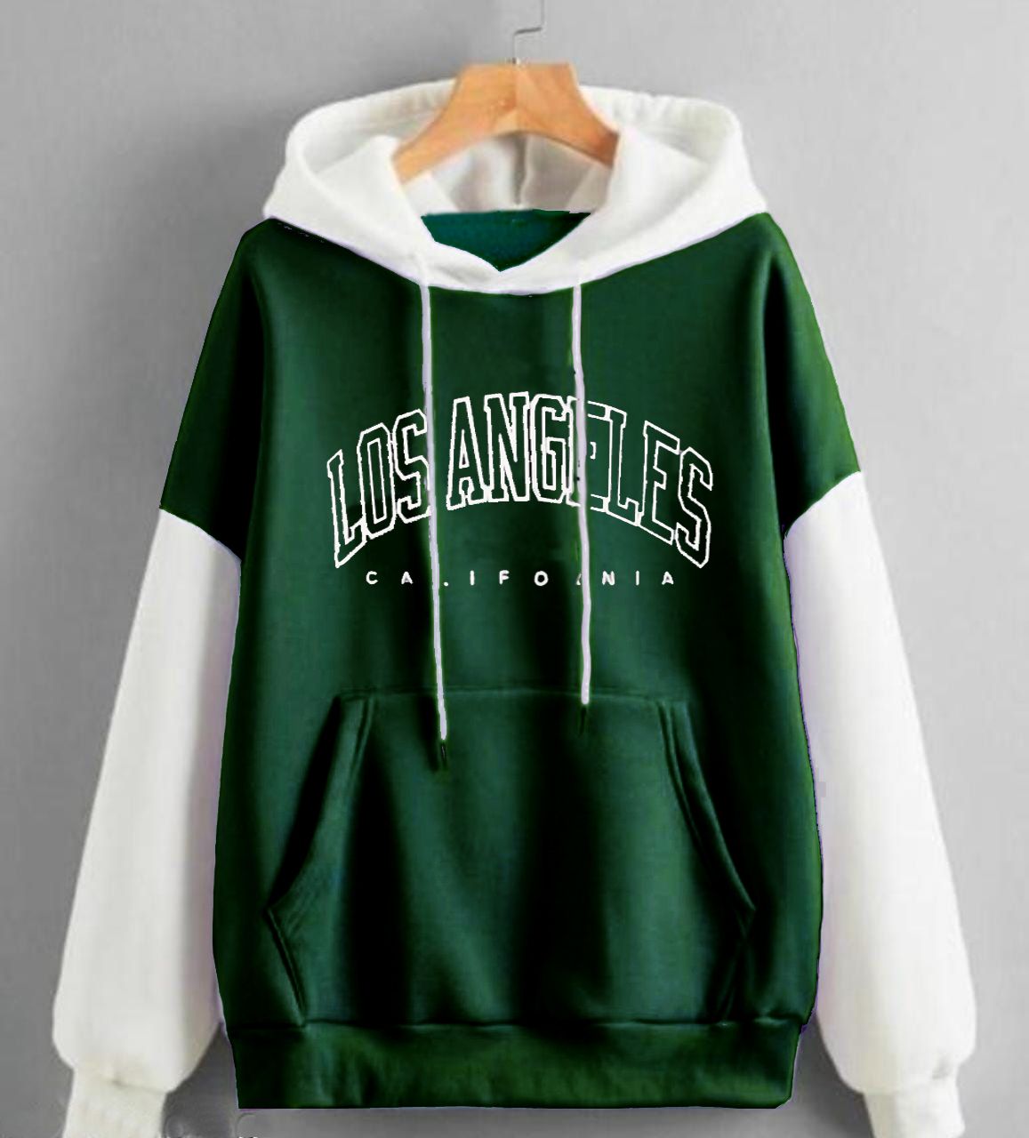 Men Full Sleeve Color Block Hooded Sweatshirt