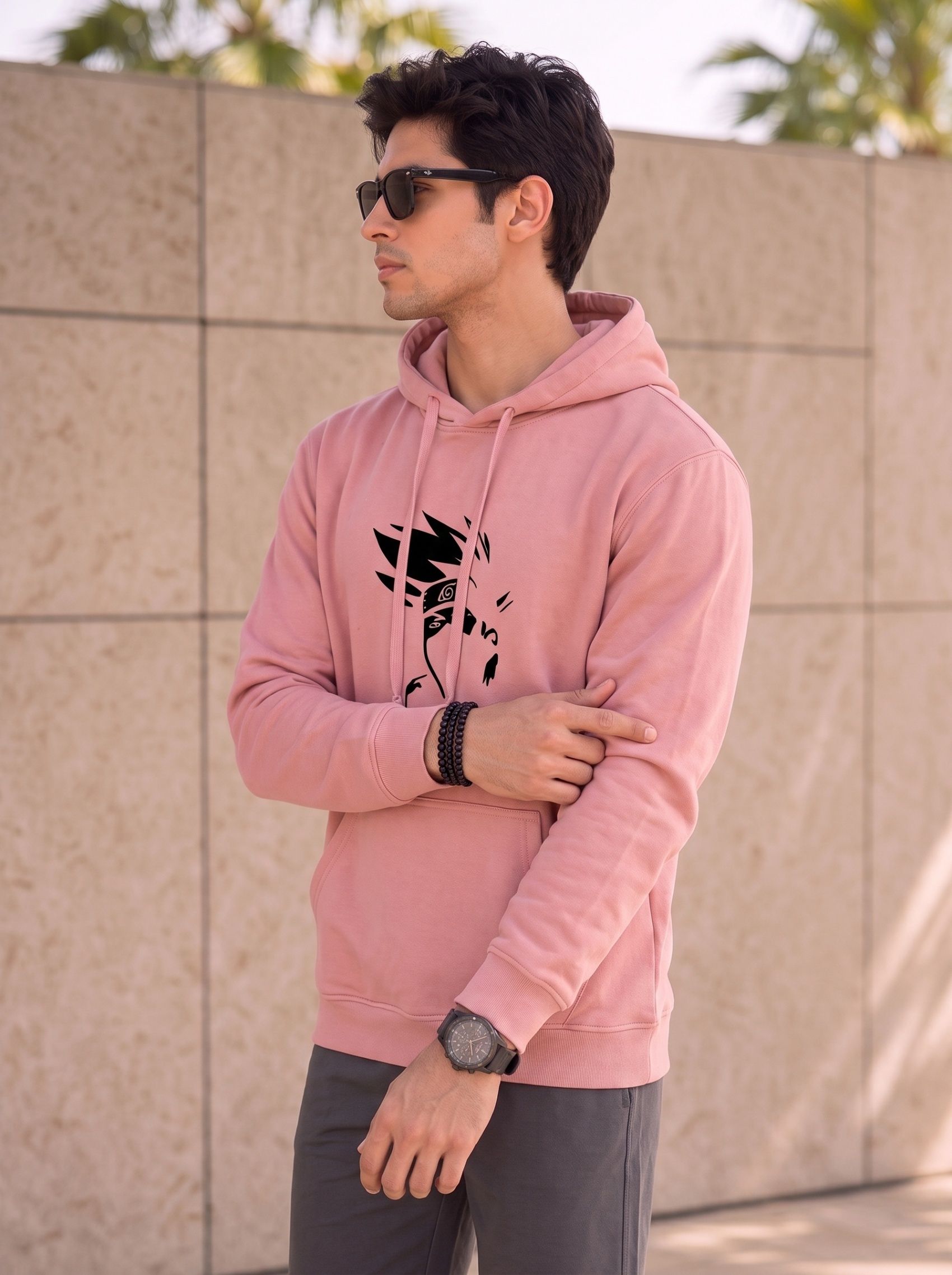 baghadbillo Men Full Sleeve Self Design, Solid Hooded Sweatshirt-picture-24