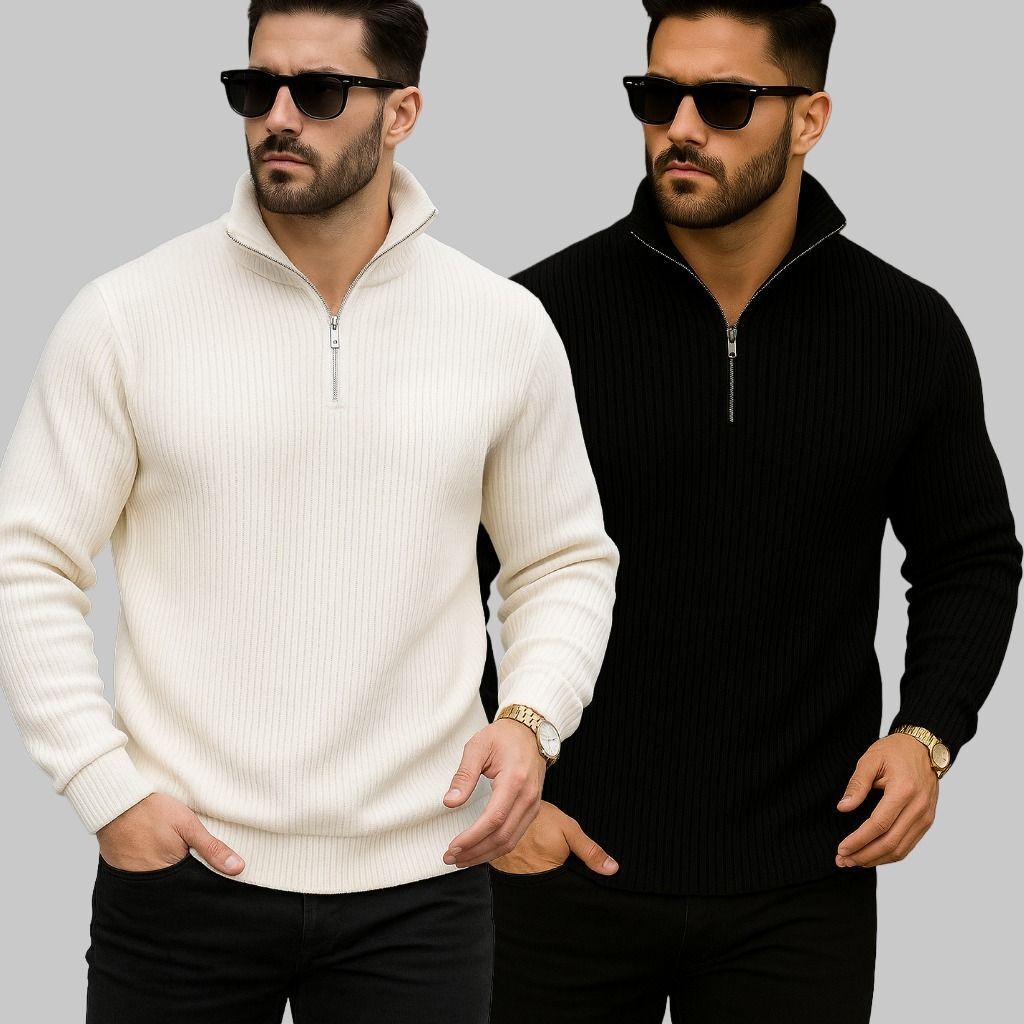 Men Full Sleeve Self Design Sweatshirt