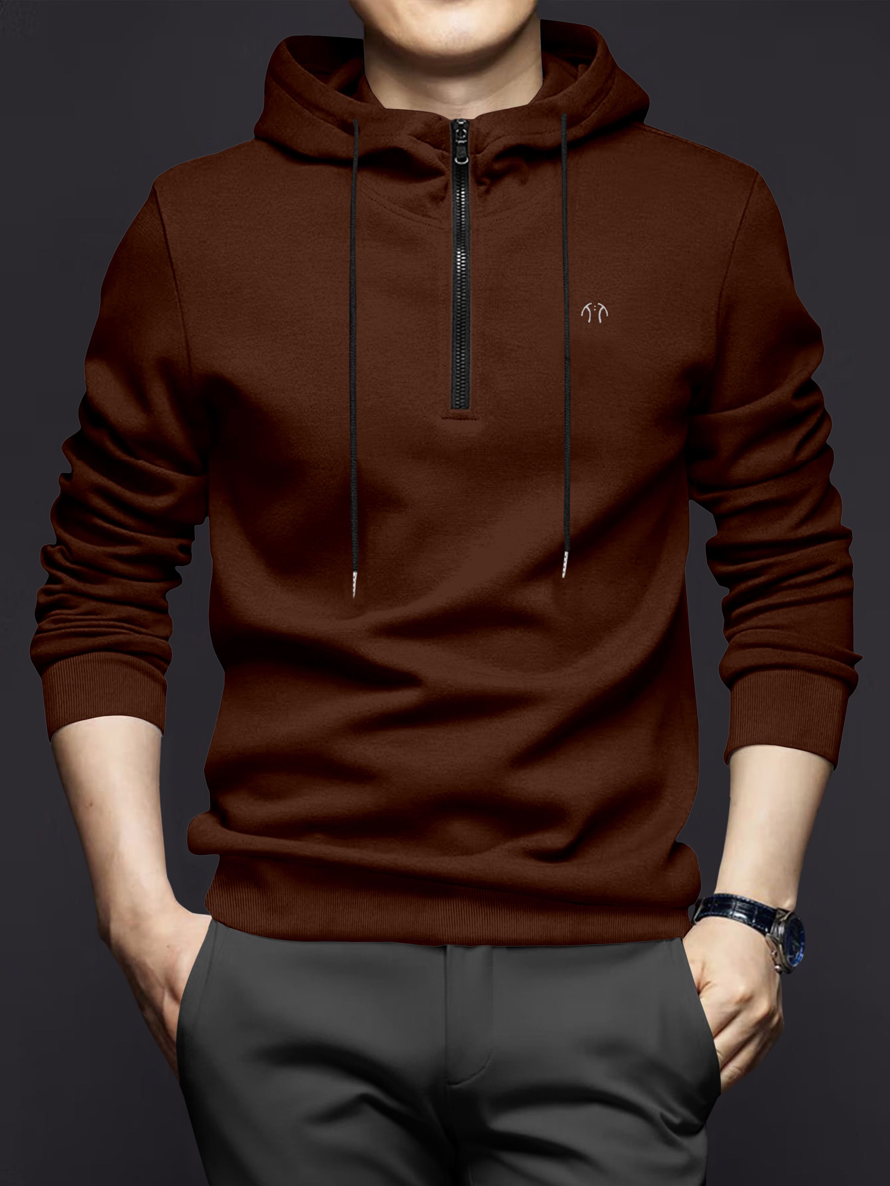 triptee Men Full Sleeve Solid Hooded Sweatshirt-picture-19