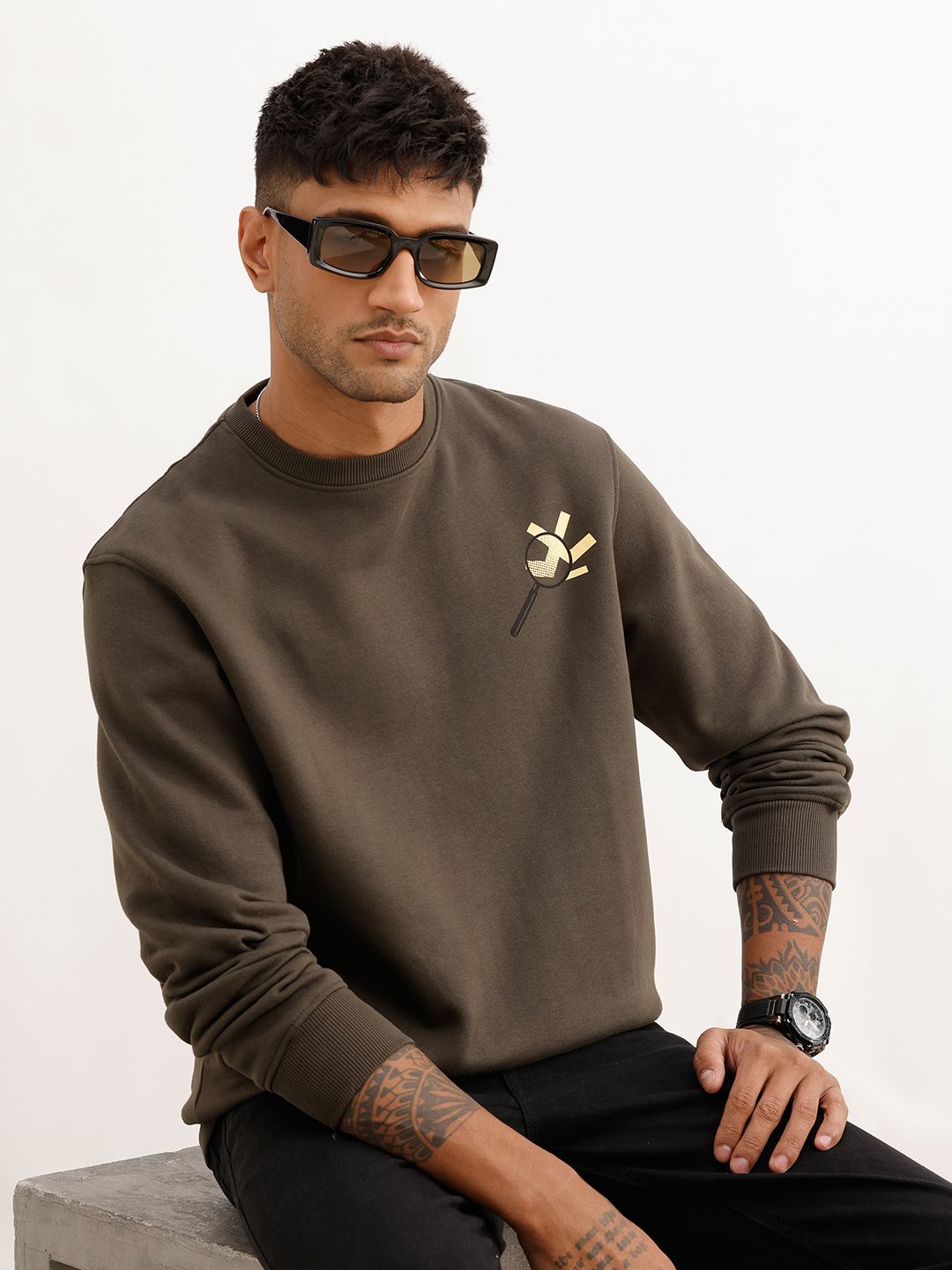 wrogn Men Full Sleeve Solid Sweatshirt-picture-41