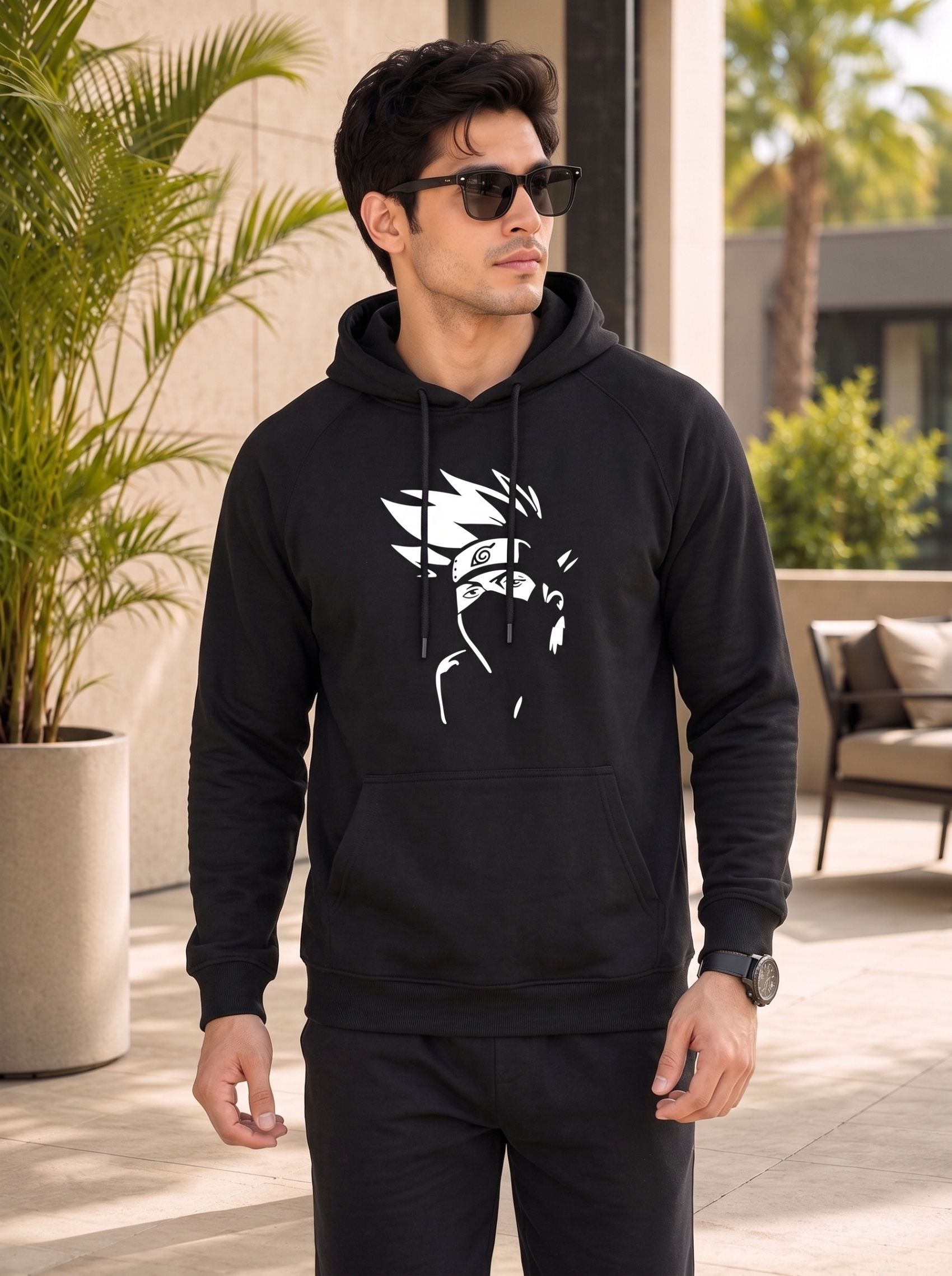 baghadbillo Men Full Sleeve Self Design, Solid Hooded Sweatshirt-picture-37