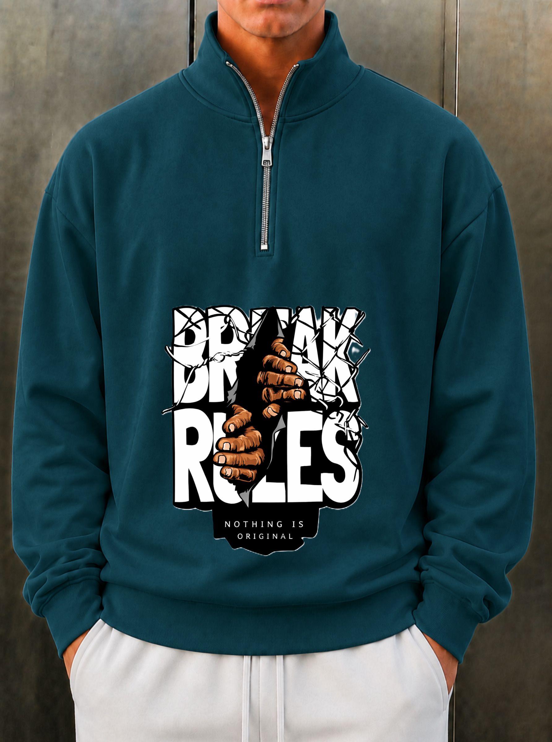 chain link Men Full Sleeve Printed Hooded Sweatshirt-picture-30