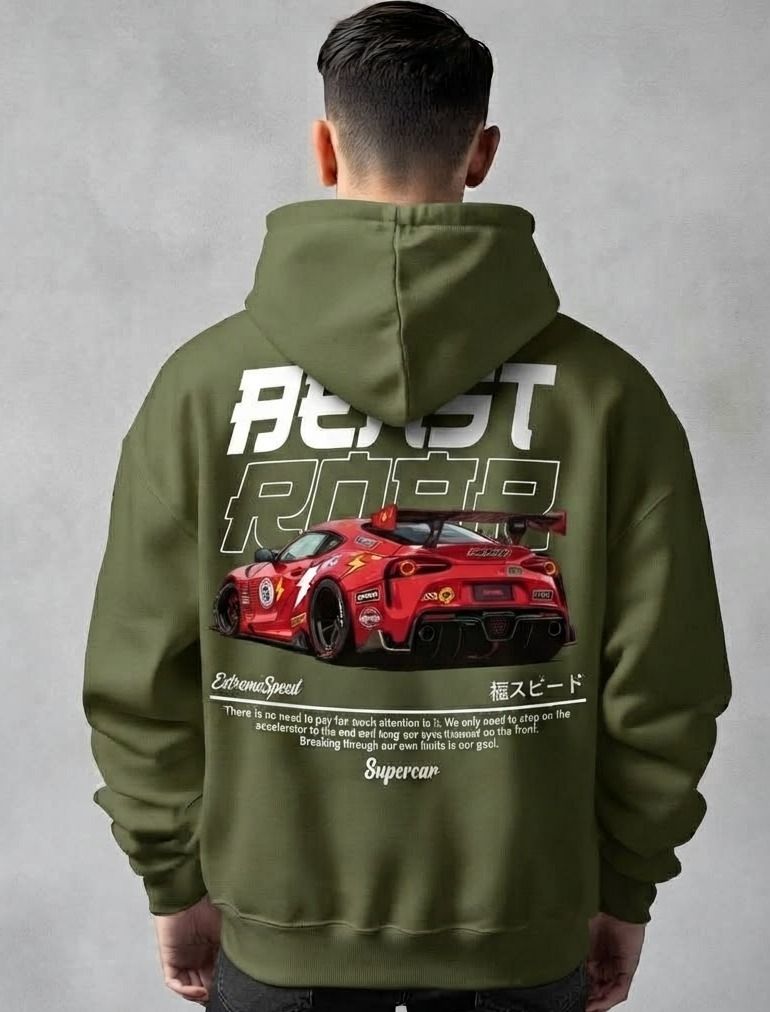 urvcreation Men Full Sleeve Graphic Print Reversible Hooded Sweatshirt-picture-30