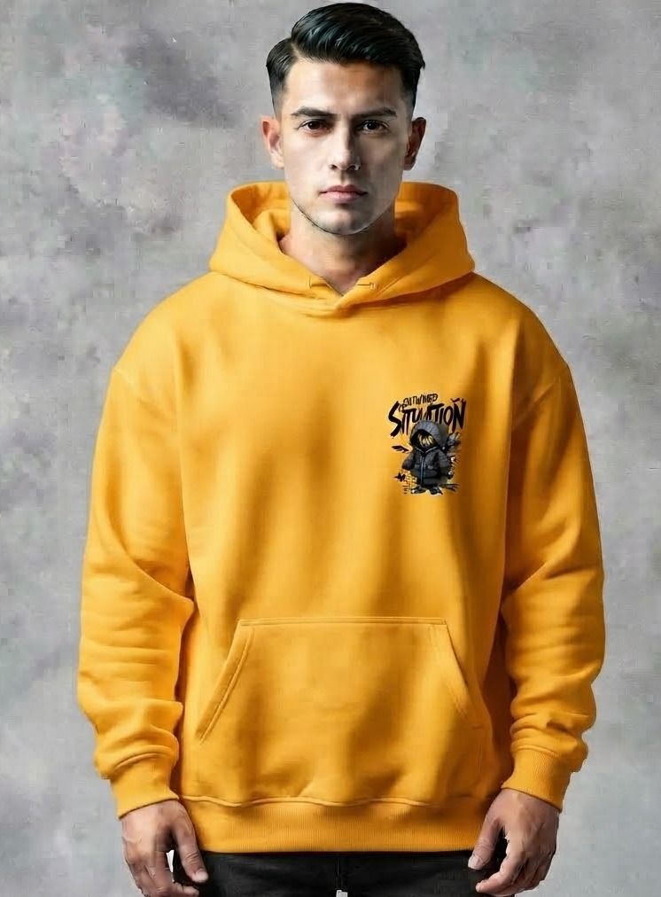 urvcreation Men Full Sleeve Graphic Print Reversible Hooded Sweatshirt-picture-48