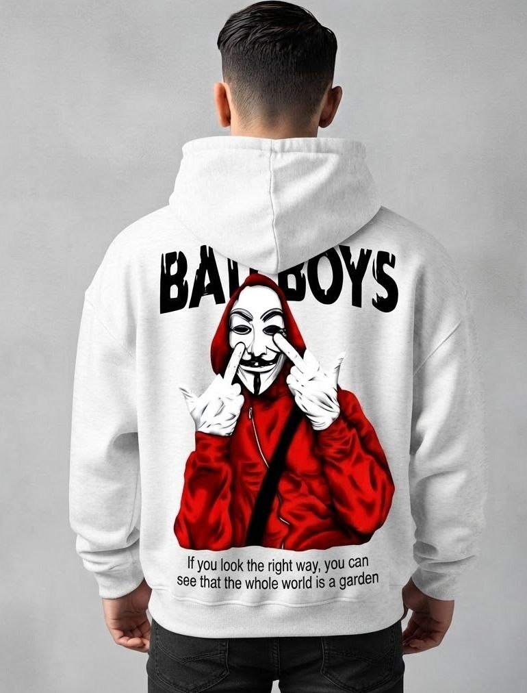 urvcreation Men Full Sleeve Graphic Print Reversible Hooded Sweatshirt-picture-46