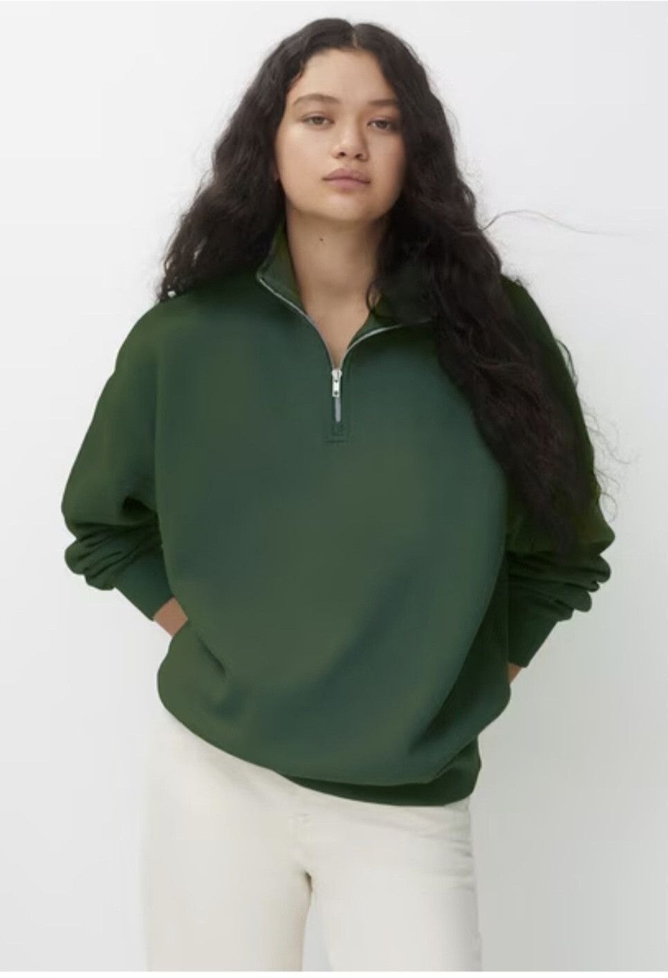 Women Full Sleeve Solid Sweatshirt