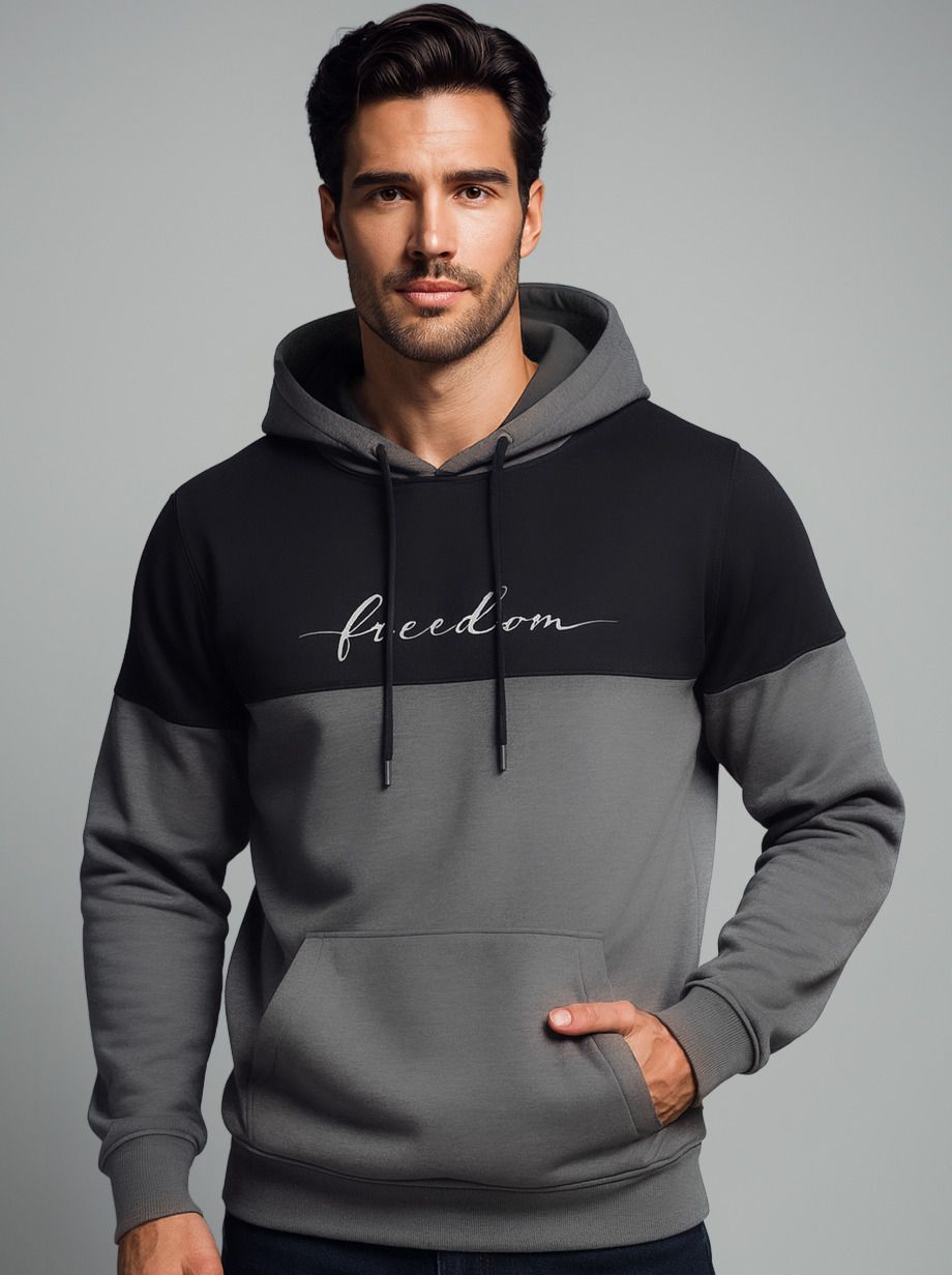 jerkyn Men Full Sleeve Color Block, Printed Hooded Sweatshirt-picture-23