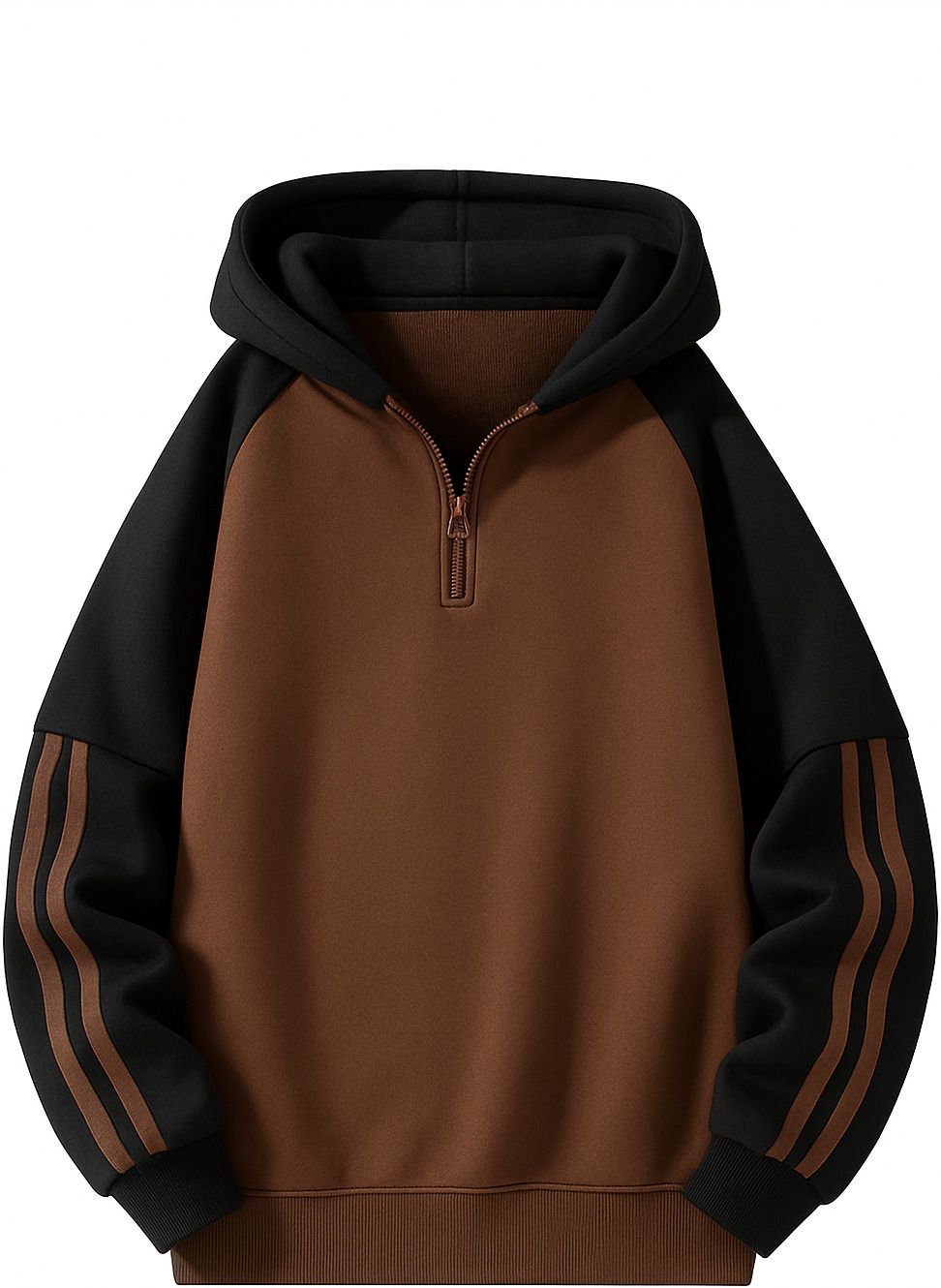 Men Full Sleeve Color Block Hooded Sweatshirt