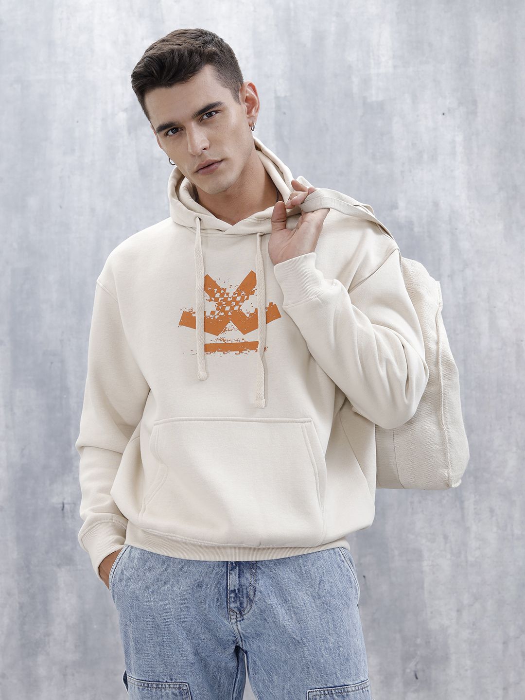 wrogn Men Full Sleeve Solid Hooded Sweatshirt-picture-33