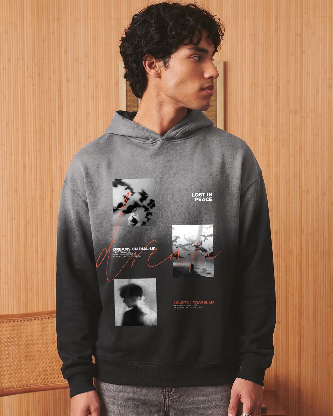 Men Full Sleeve Graphic Print Hooded Sweatshirt-image-3