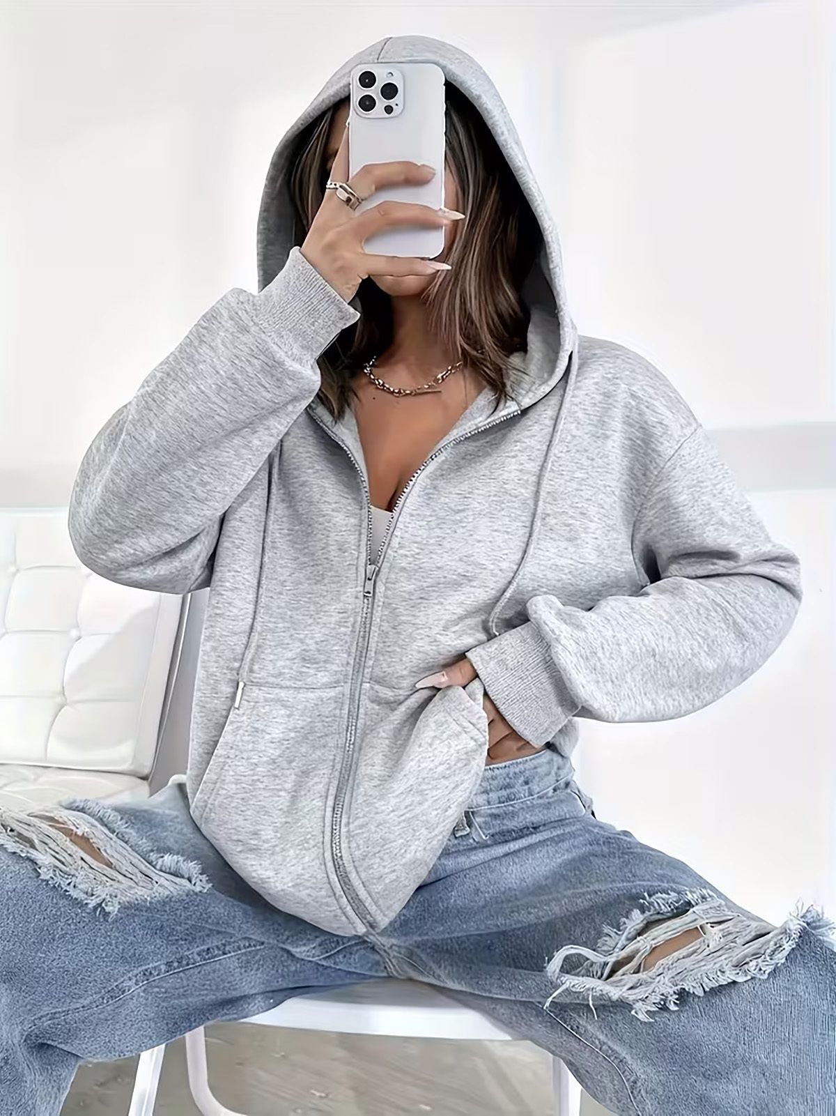pravaha Women Full Sleeve Solid Hooded Sweatshirt-picture-18