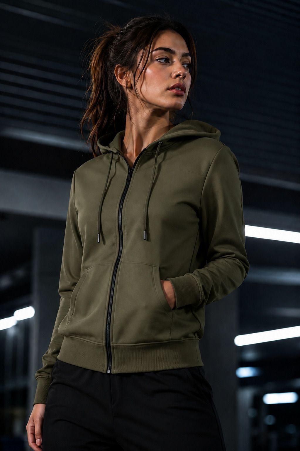 tenrun Women Full Sleeve Solid Hooded Sweatshirt-picture-19