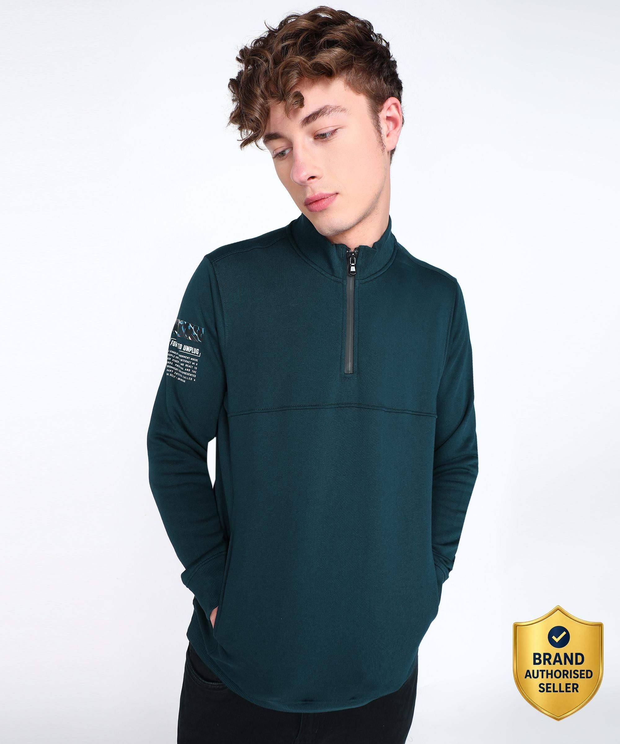 spykar Men Full Sleeve Solid Sweatshirt-picture-34