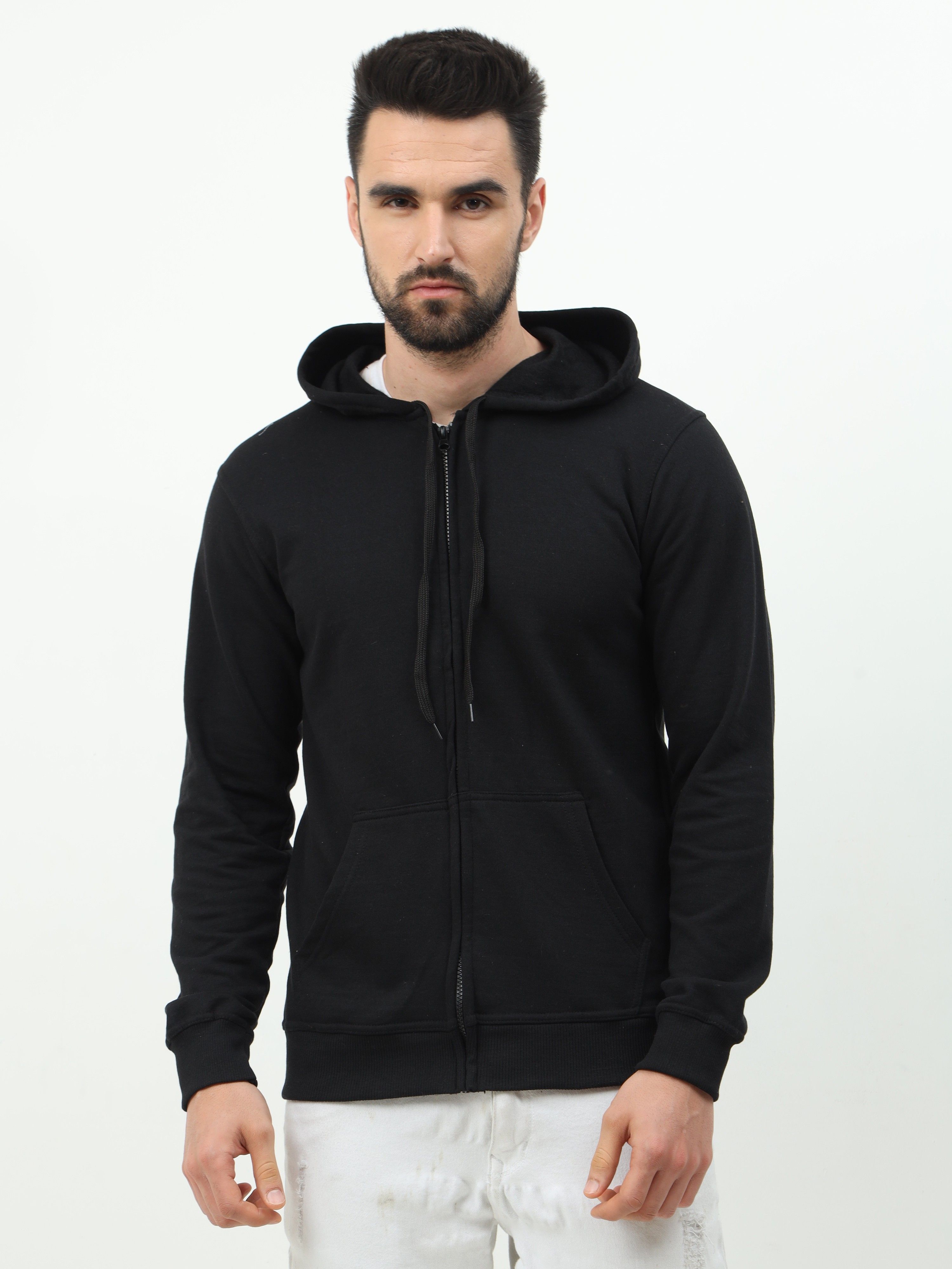 wafaa Men Full Sleeve Solid Hooded Sweatshirt-picture-25