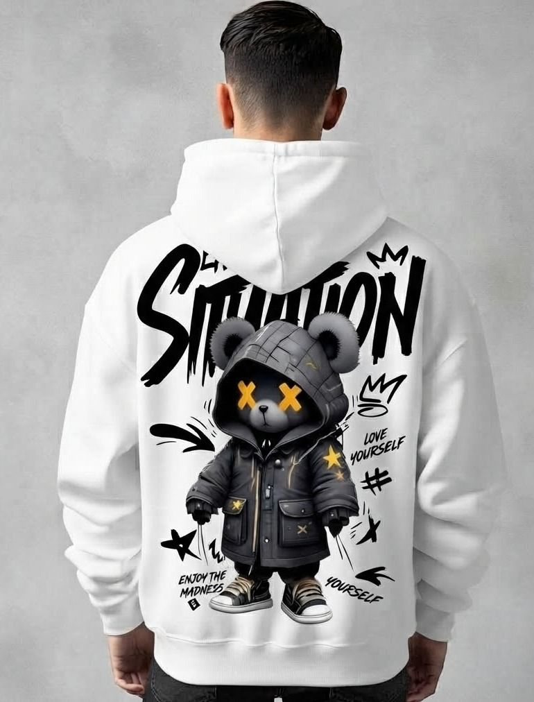 urvcreation Men Full Sleeve Graphic Print Reversible Hooded Sweatshirt-picture-43