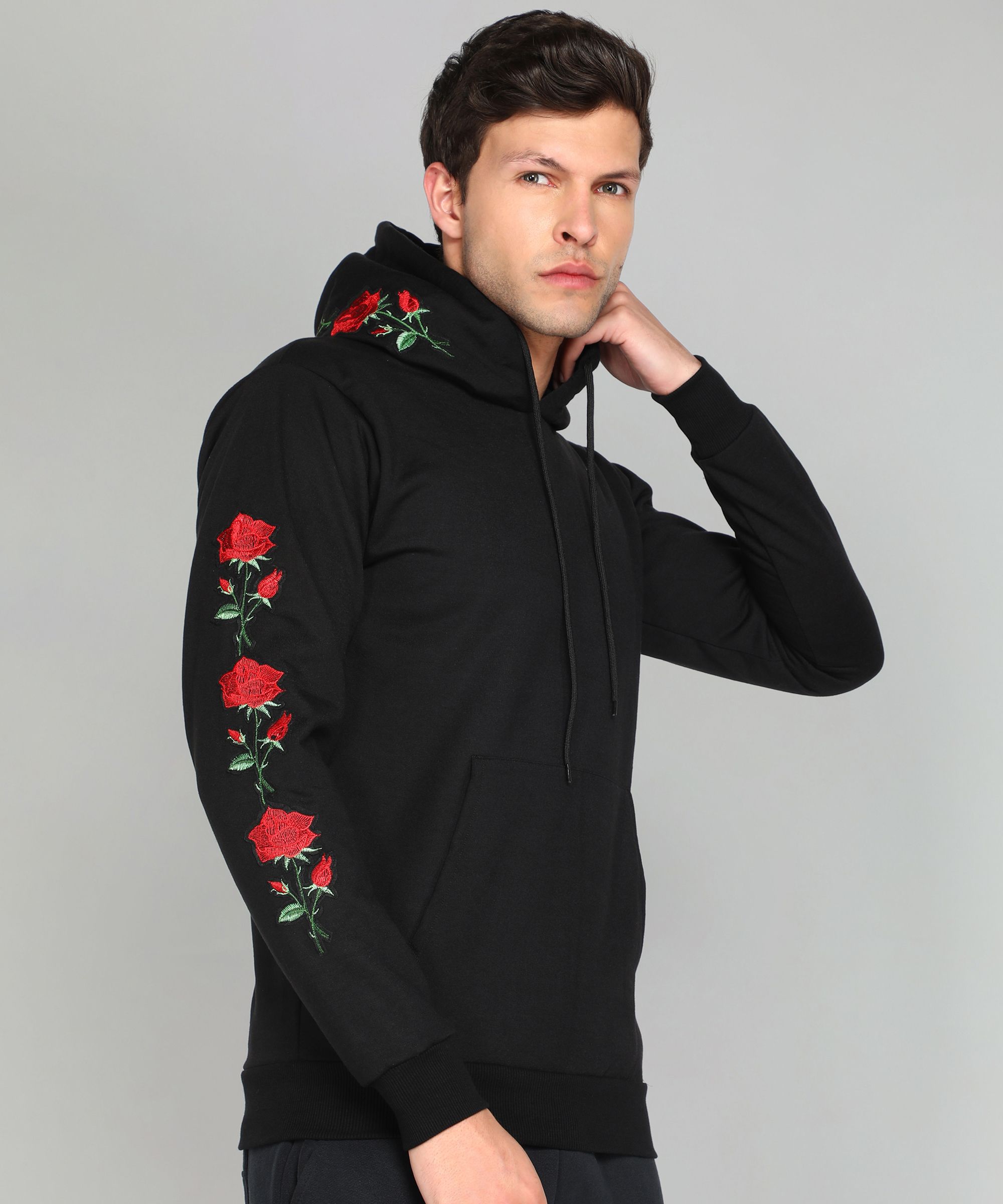 Men Full Sleeve Embroidered Hooded Sweatshirt-image-33