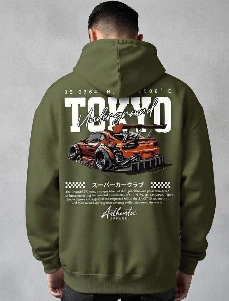 urvcreation Men Full Sleeve Graphic Print Reversible Hooded Sweatshirt-picture-35