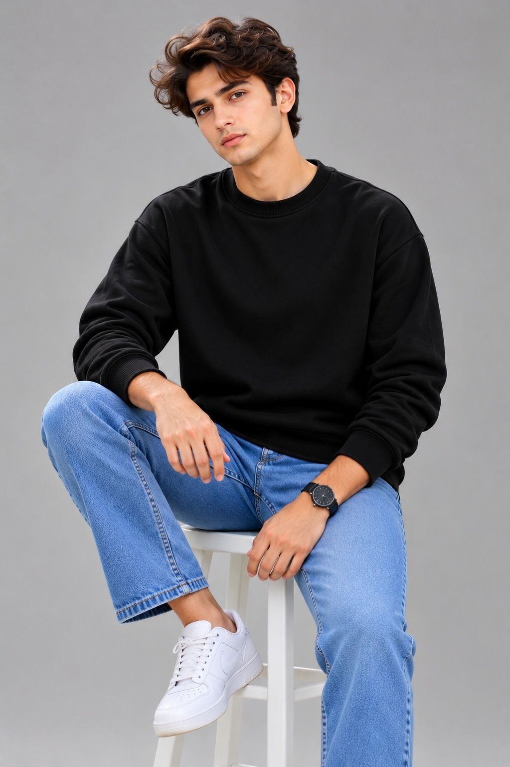 apraa & parma Men Full Sleeve Solid Reversible Sweatshirt-picture-2