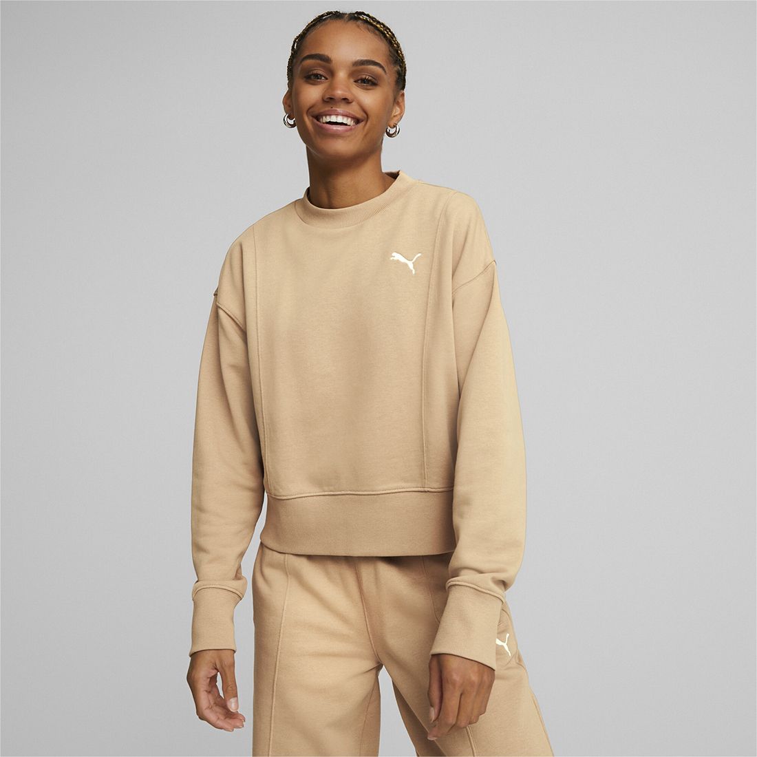 Women Full Sleeve Solid Sweatshirt