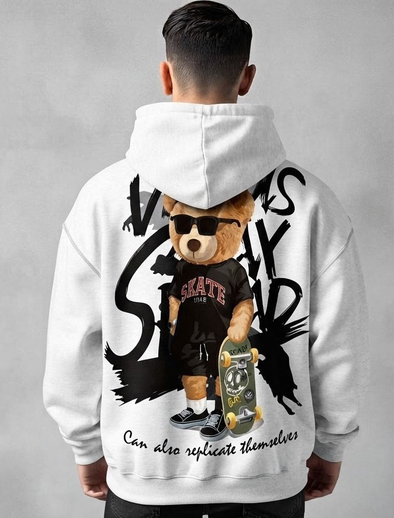 urvcreation Men Full Sleeve Graphic Print Reversible Hooded Sweatshirt-picture-28