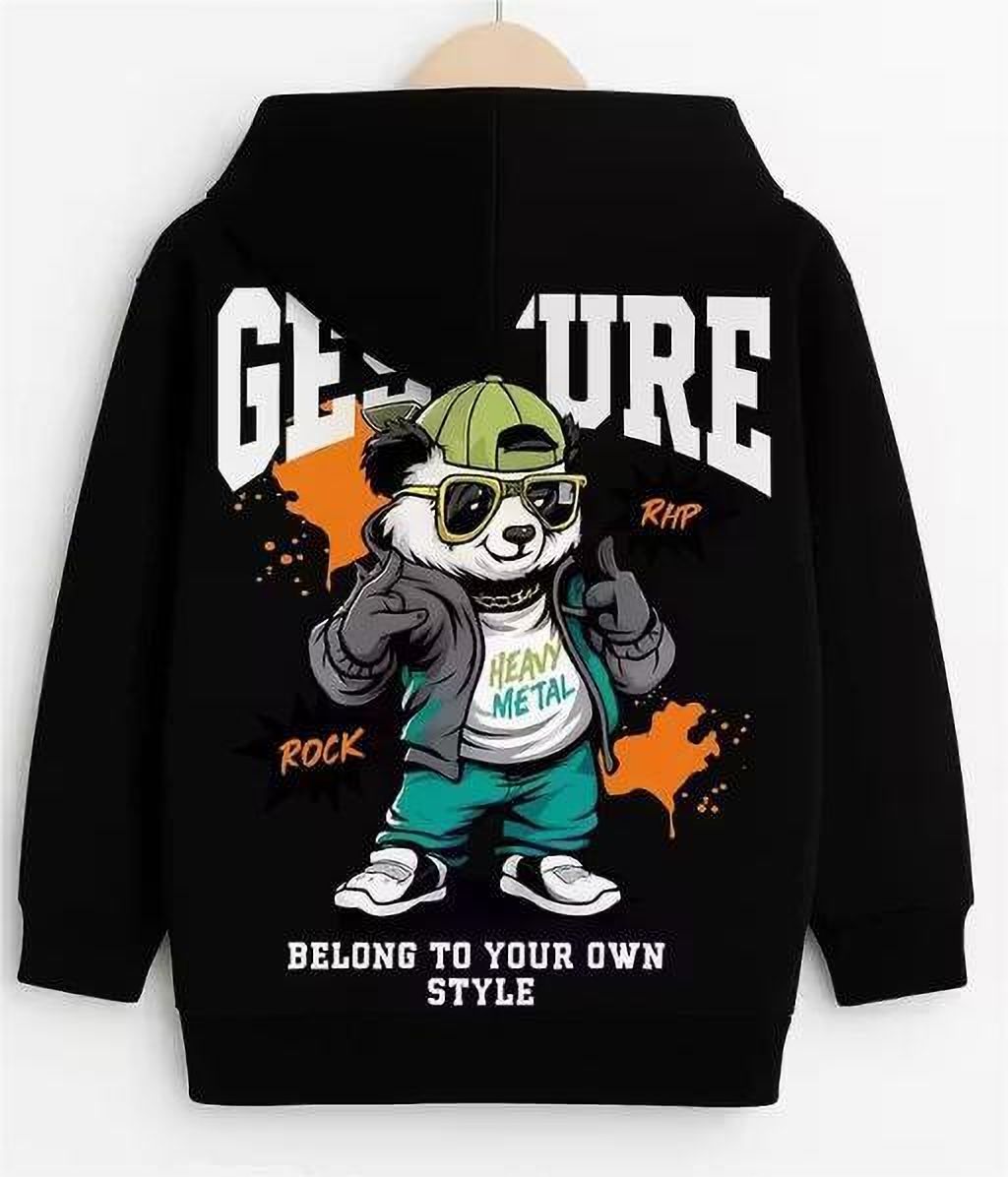Men Full Sleeve Graphic Print Hooded Sweatshirt-image-3