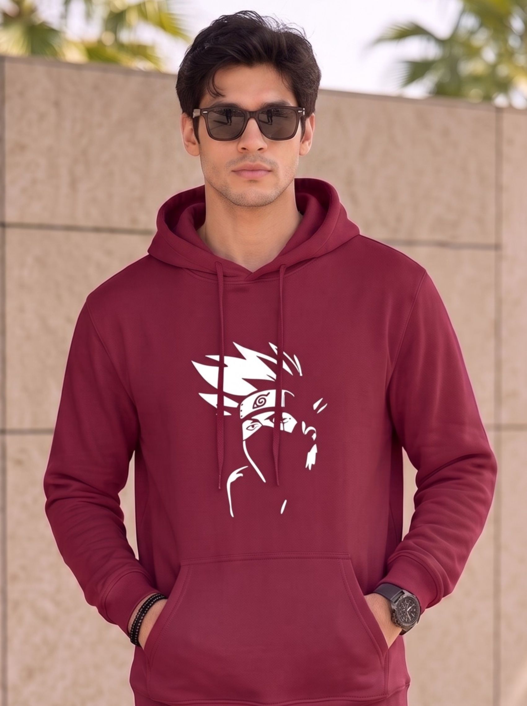 baghadbillo Men Full Sleeve Self Design, Solid Hooded Sweatshirt-picture-38