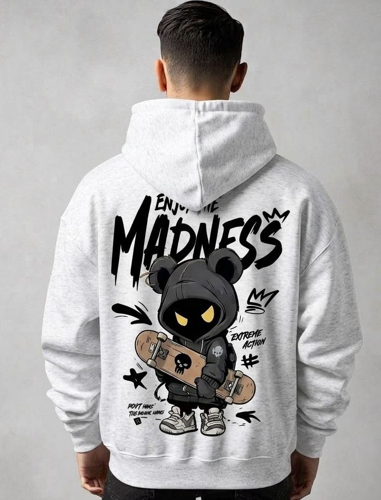 urvcreation Men Full Sleeve Graphic Print Reversible Hooded Sweatshirt-picture-23