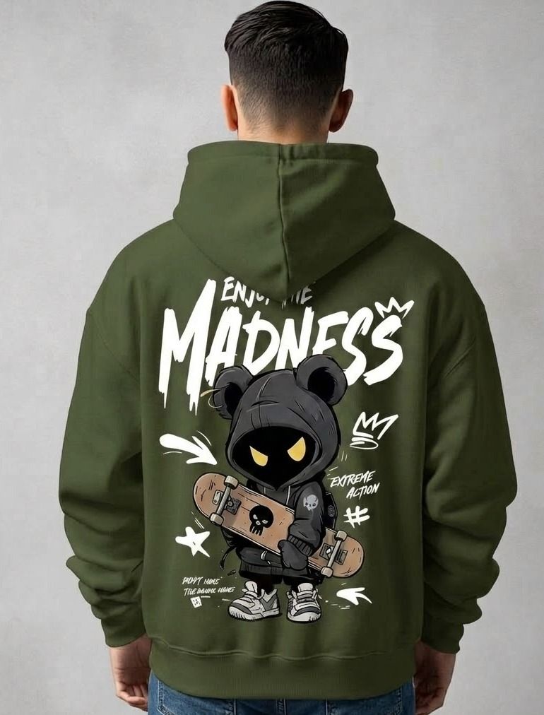 urvcreation Men Full Sleeve Graphic Print Reversible Hooded Sweatshirt-picture-46