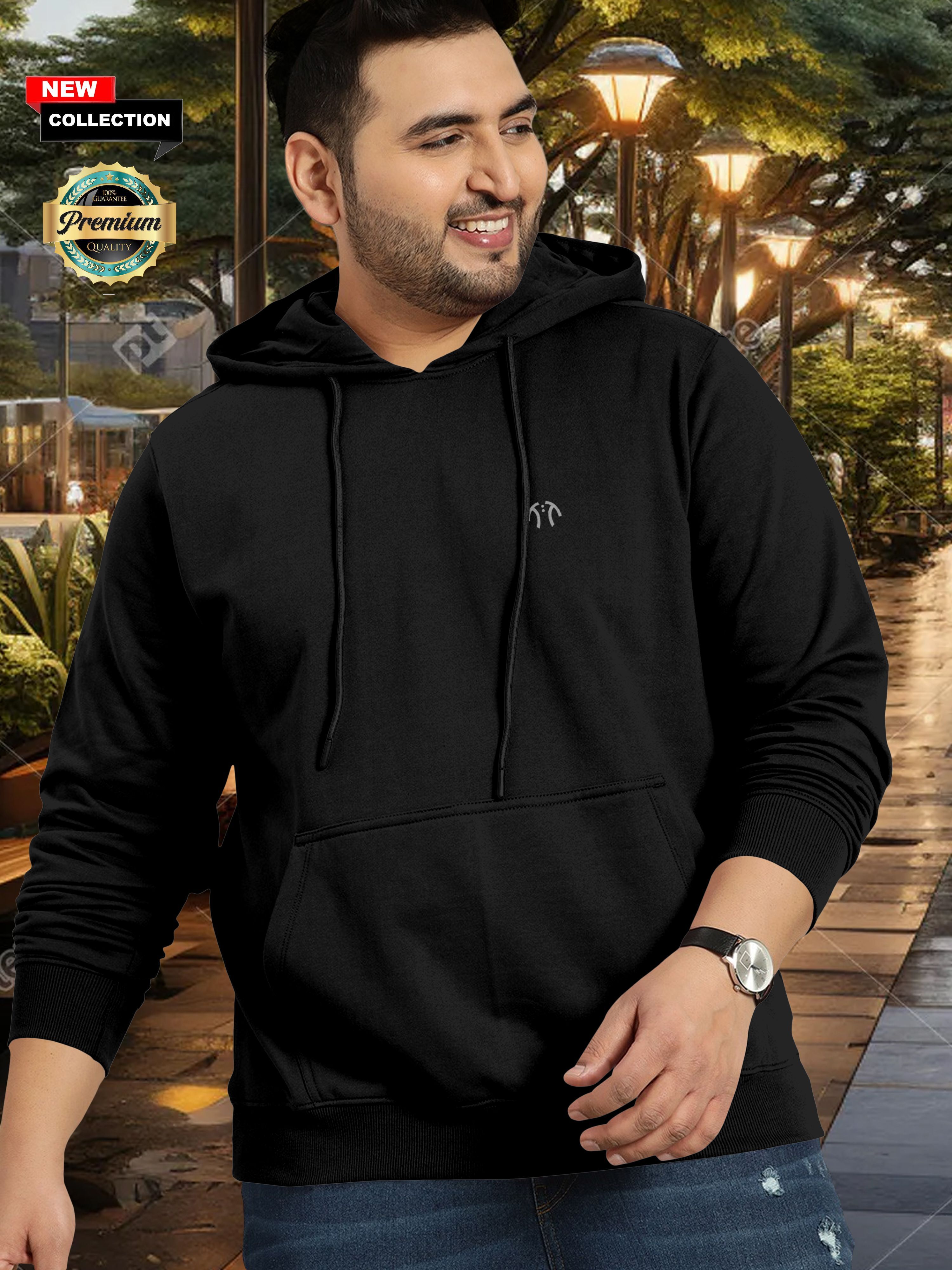 ramzox Men Full Sleeve Solid Hooded Sweatshirt-picture-38