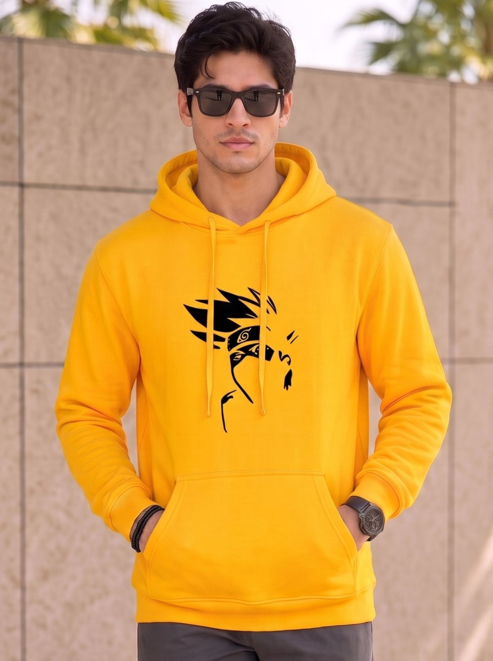 baghadbillo Men Full Sleeve Self Design, Solid Hooded Sweatshirt-picture-32