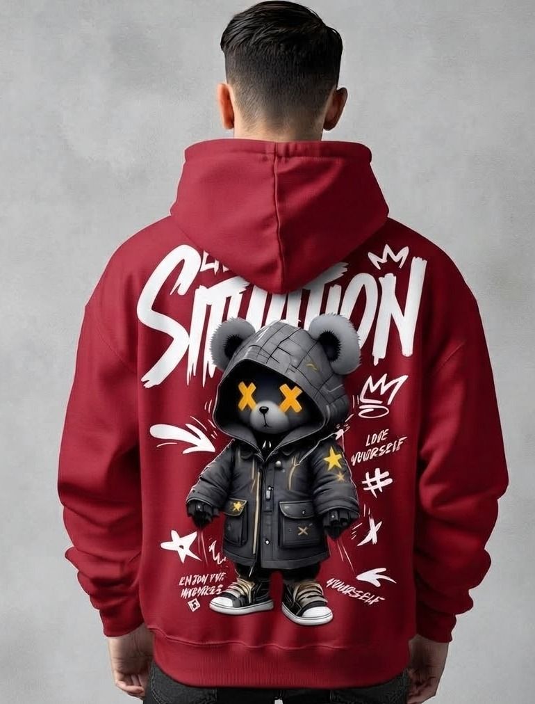 urvcreation Men Full Sleeve Graphic Print Reversible Hooded Sweatshirt-picture-18
