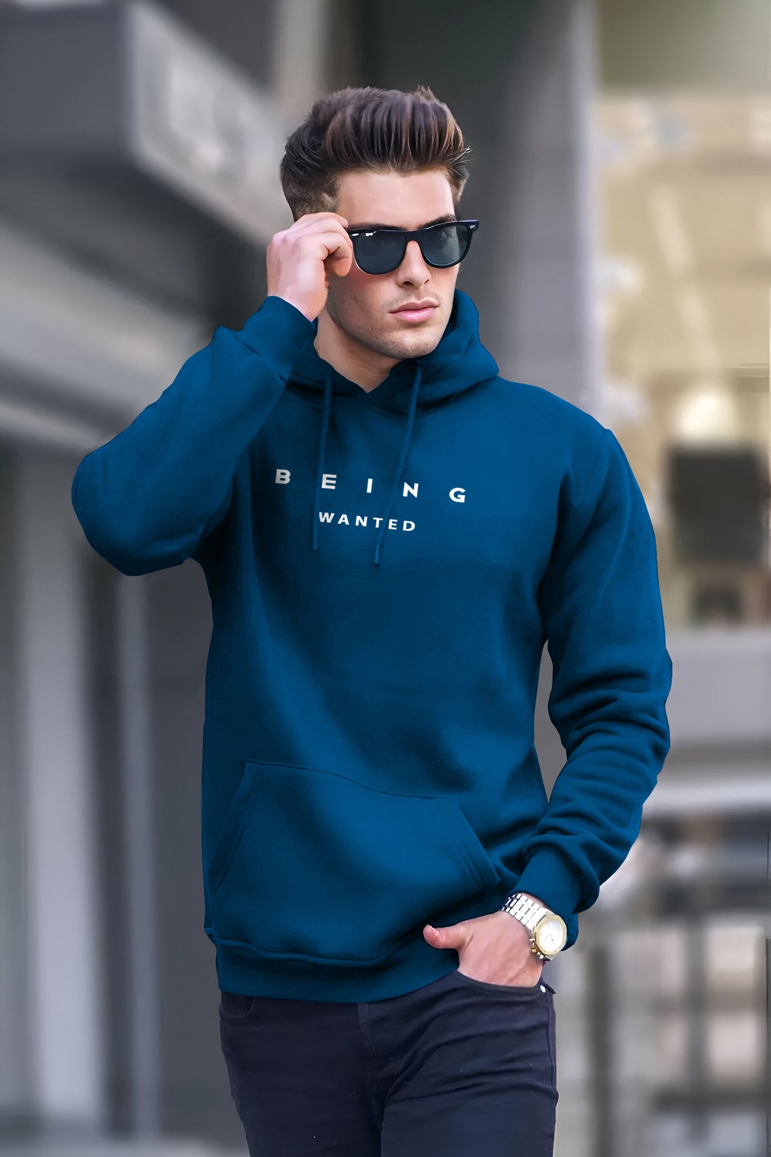 being wanted Men Full Sleeve Printed Hooded Sweatshirt-picture-25