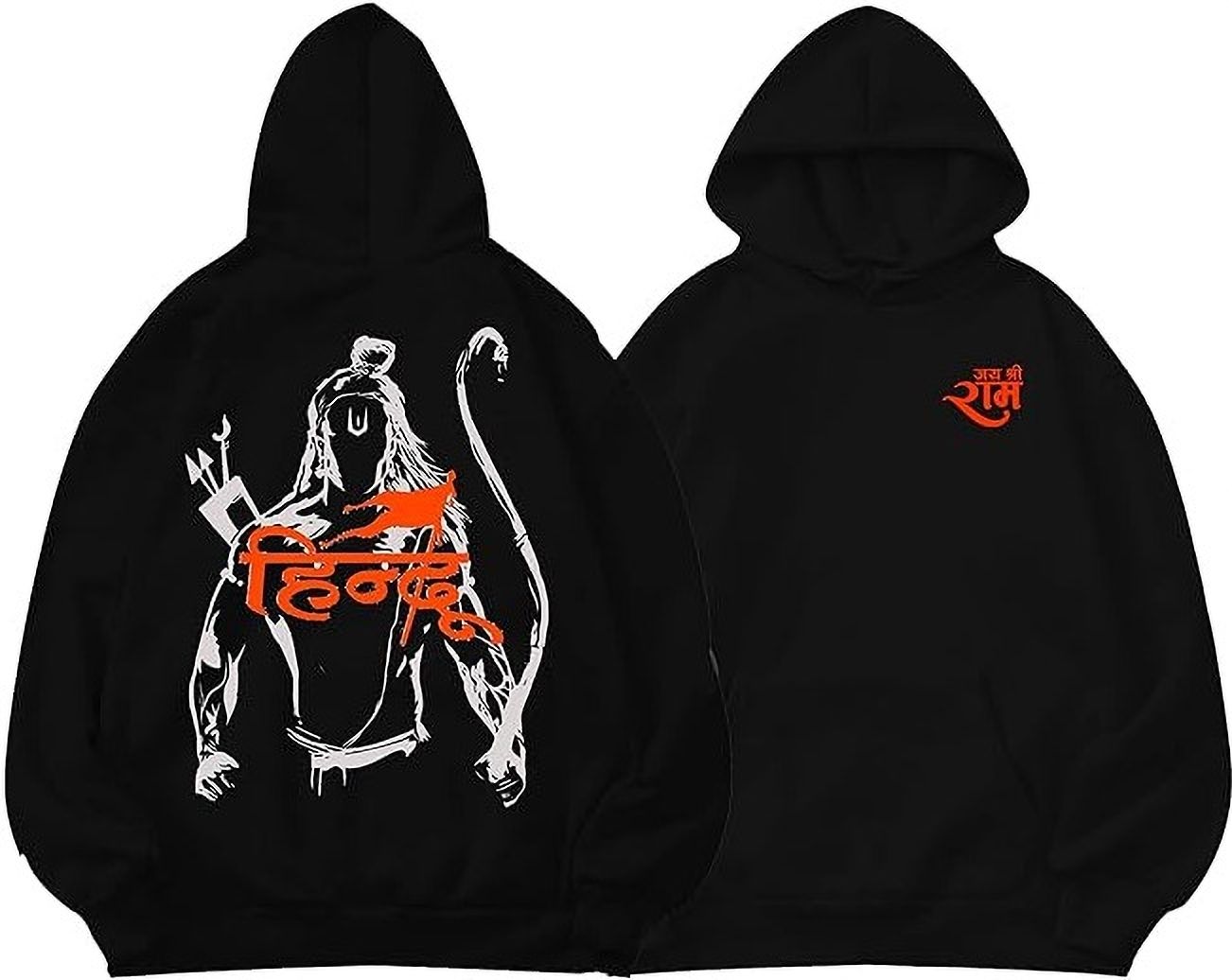 Men Graphic Print Hooded Neck Black Sweater-image-40