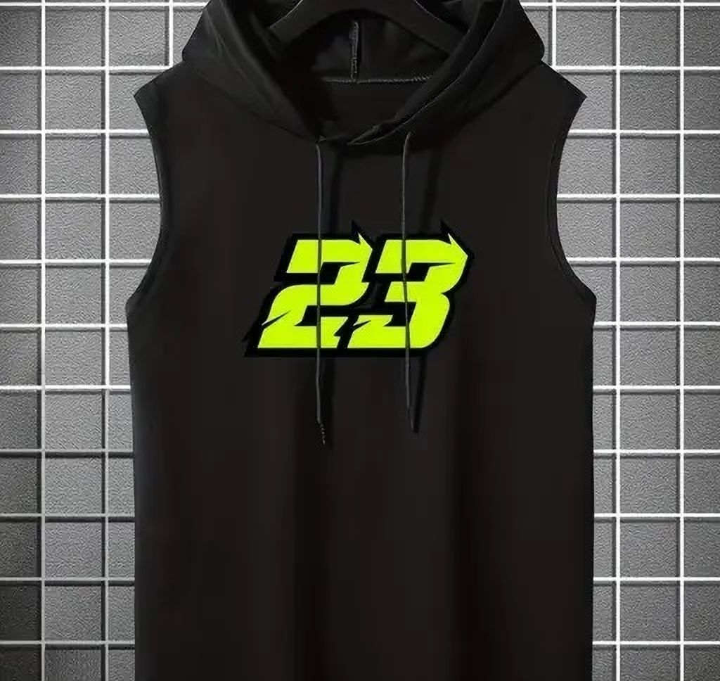 hr fashion Men Sleeveless Printed Hooded Sweatshirt-picture-13