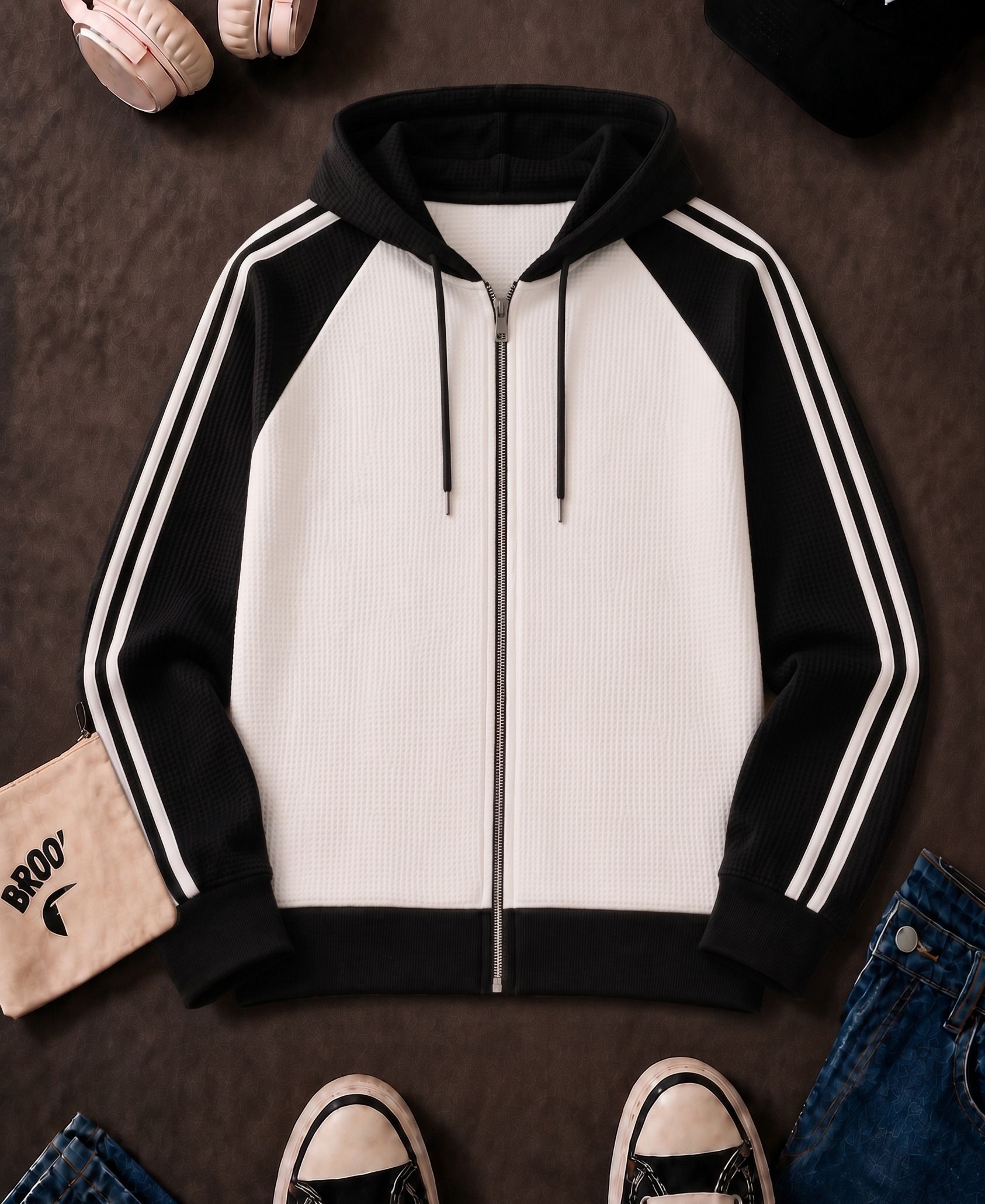 try this Men Full Sleeve Color Block Hooded Sweatshirt-picture-12