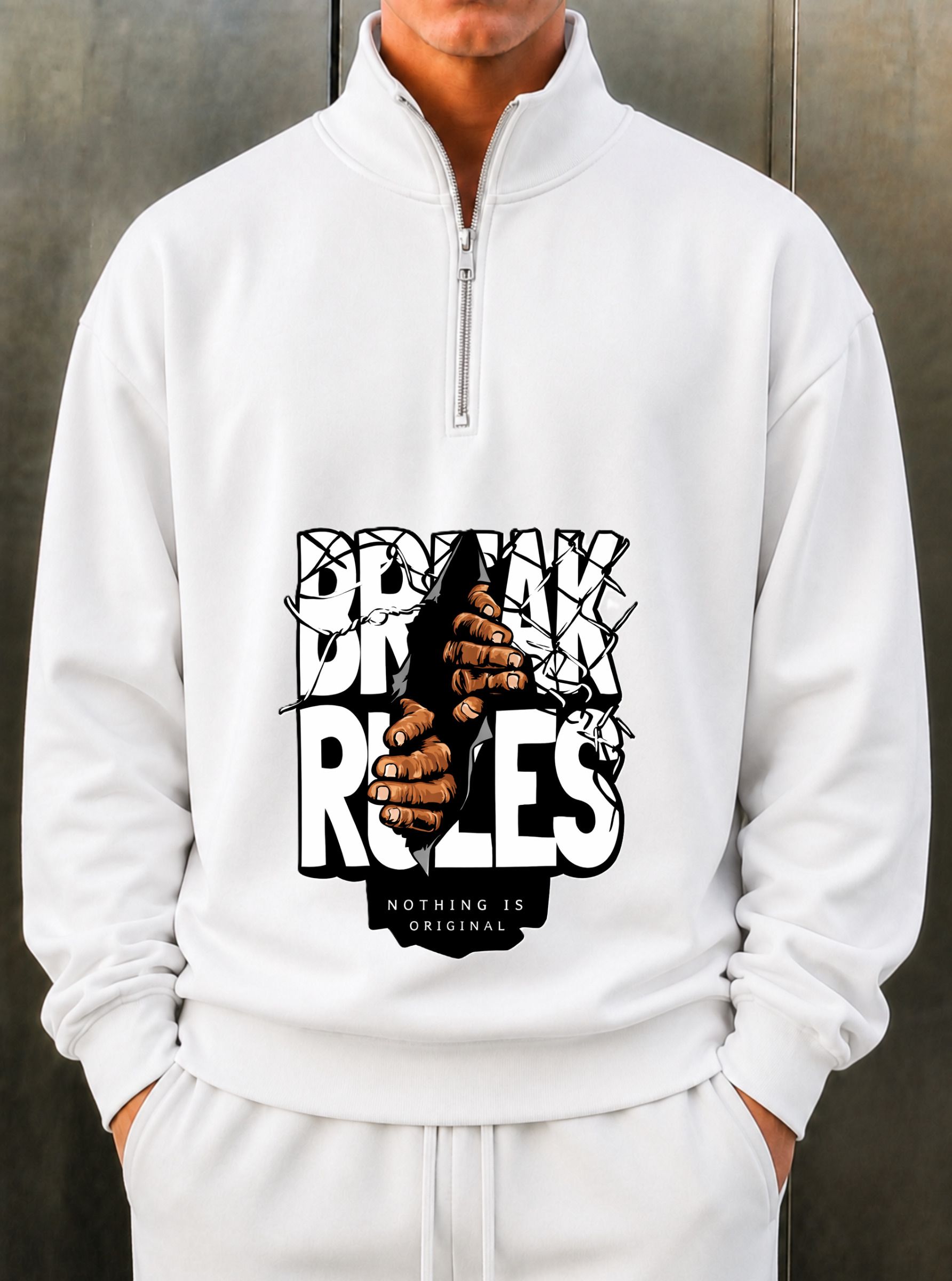 chain link Men Full Sleeve Printed Hooded Sweatshirt-picture-12