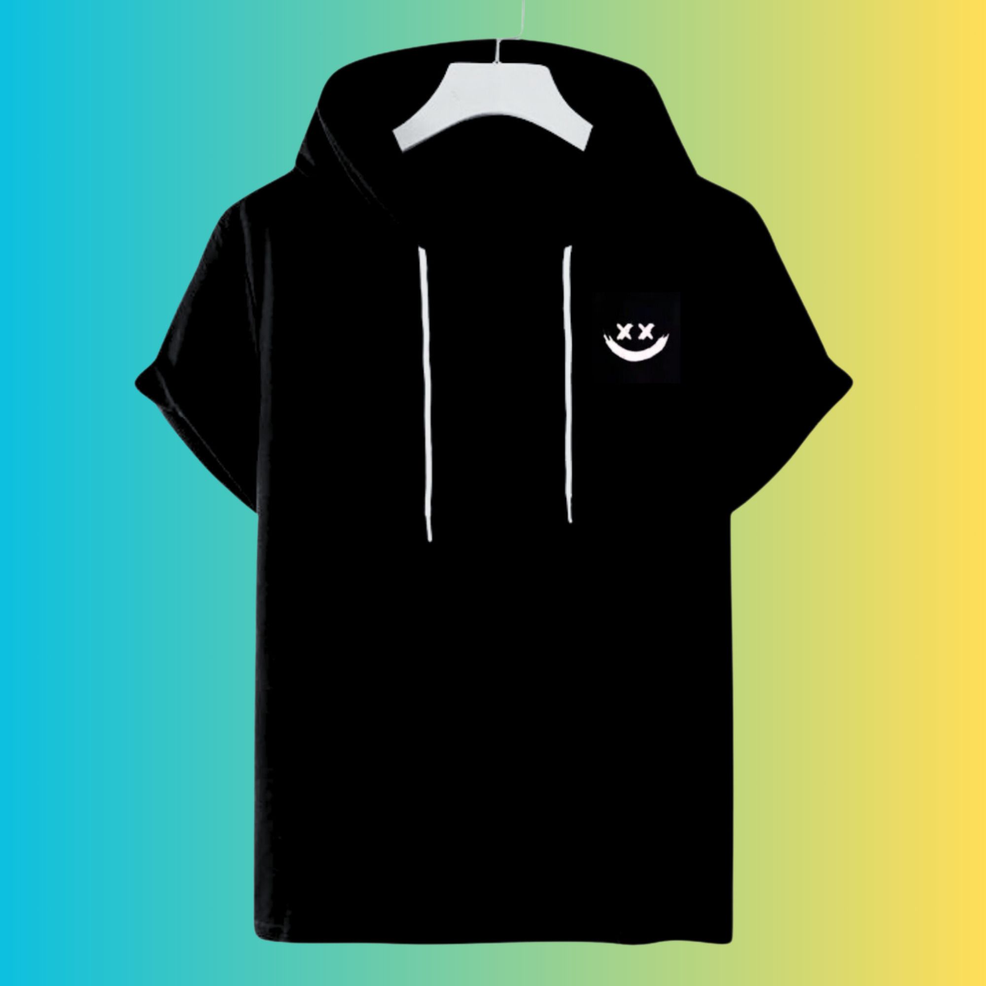 Men Half Sleeve Printed Hooded Sweatshirt-image-7