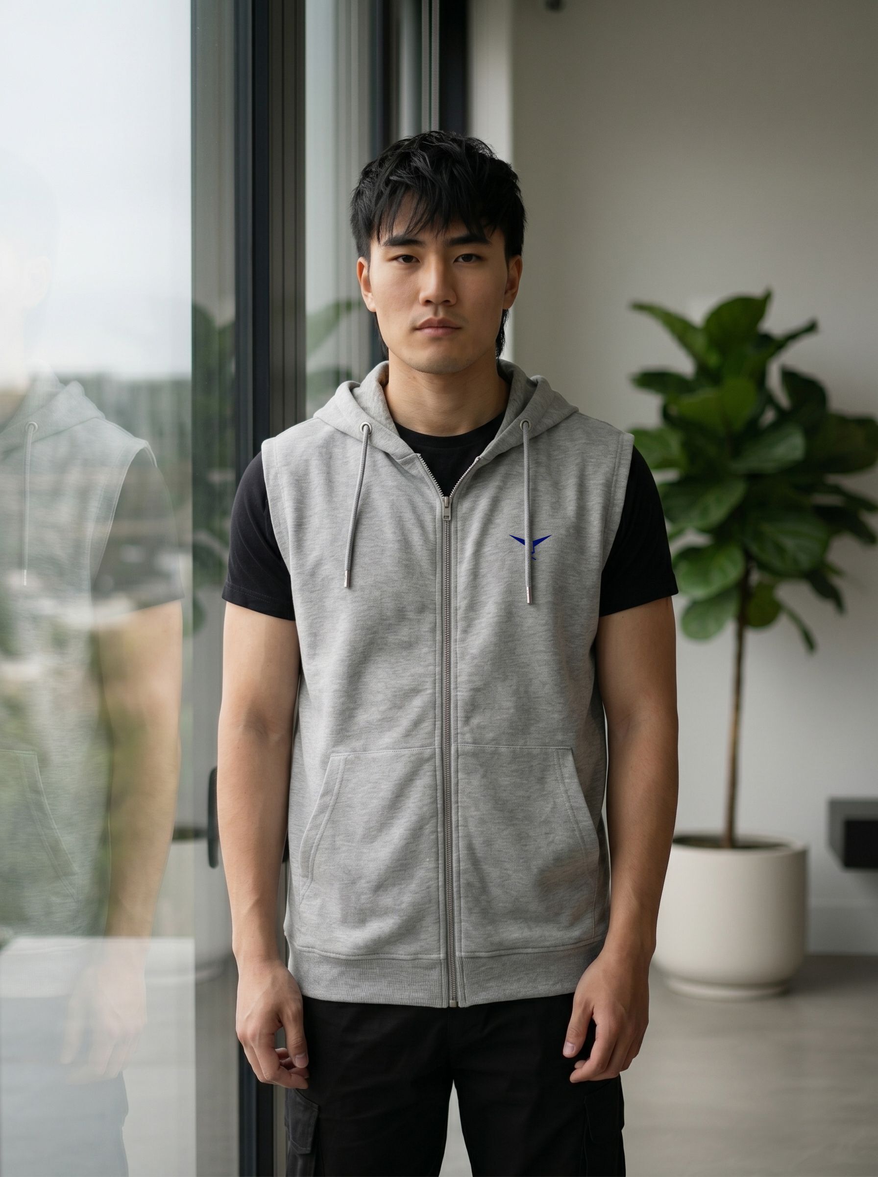 leon Men Sleeveless Solid Hooded Sweatshirt-picture-15